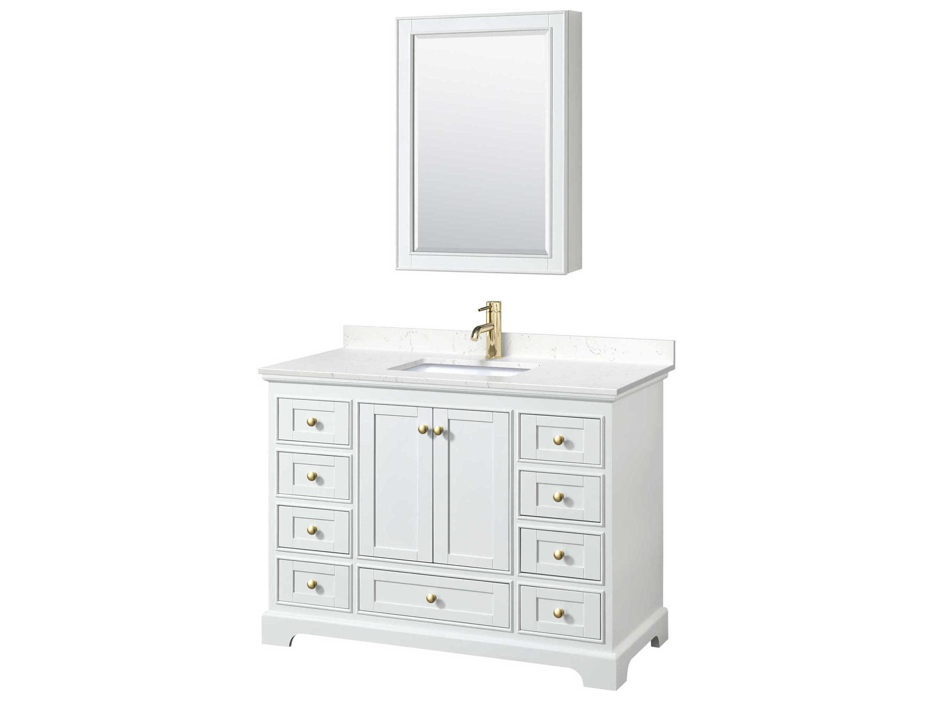 Wyndham Collection Deborah 48" White Vanity with Medicine Cabinet