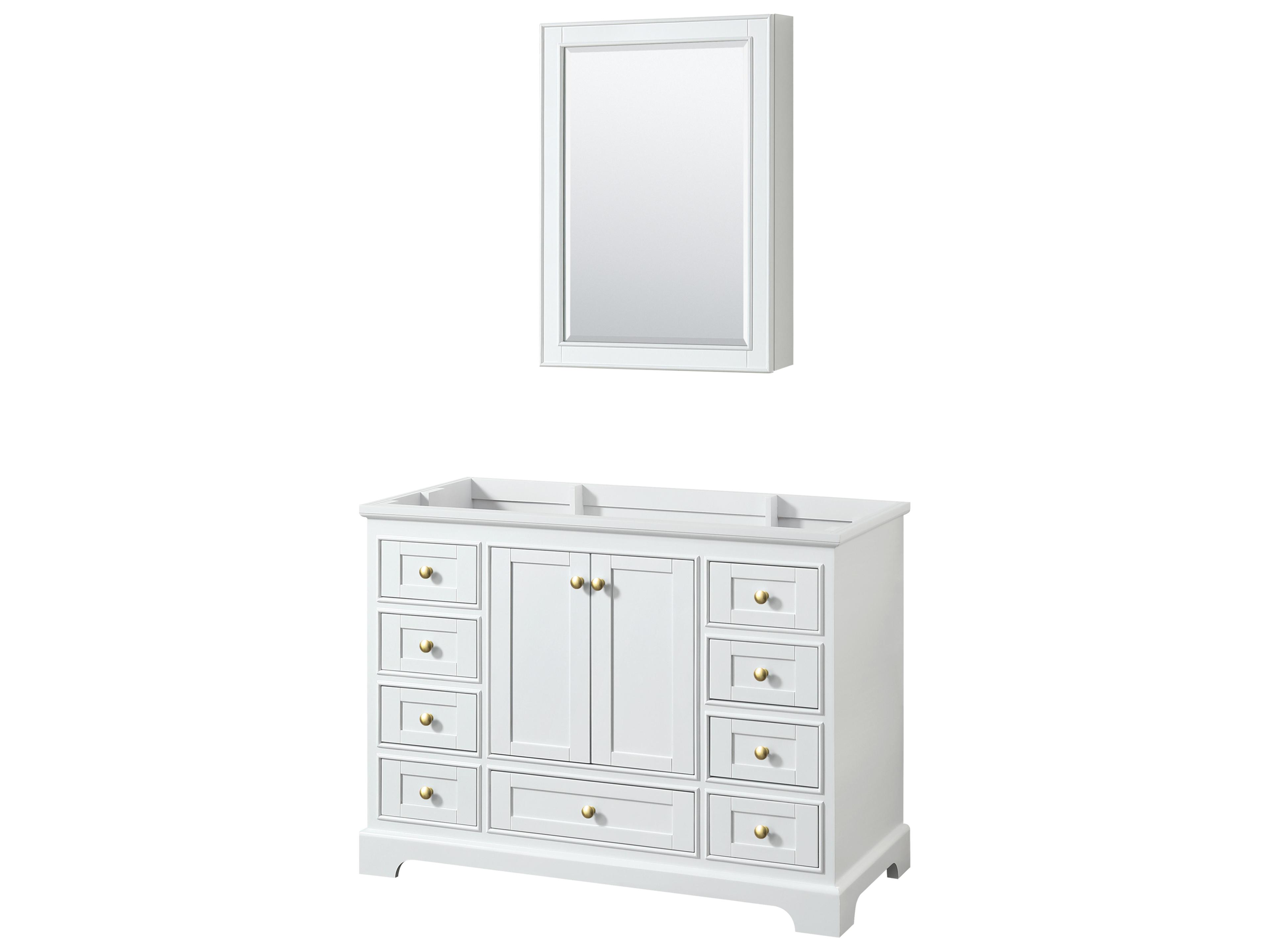 Wyndham Collection Deborah 47" White Vanity with Medicine Cabinet