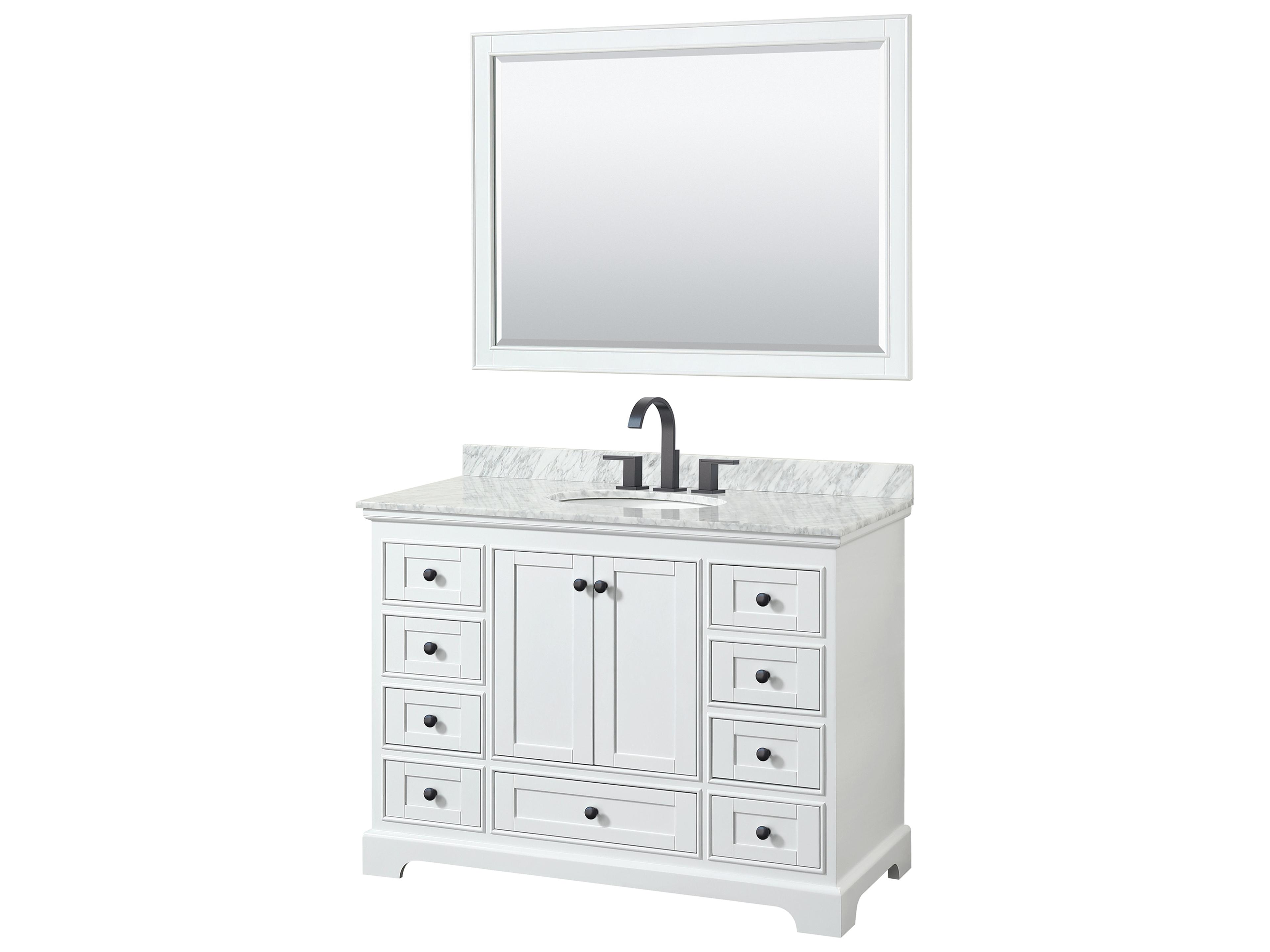 Deborah 48" White Vanity with 46" Mirror