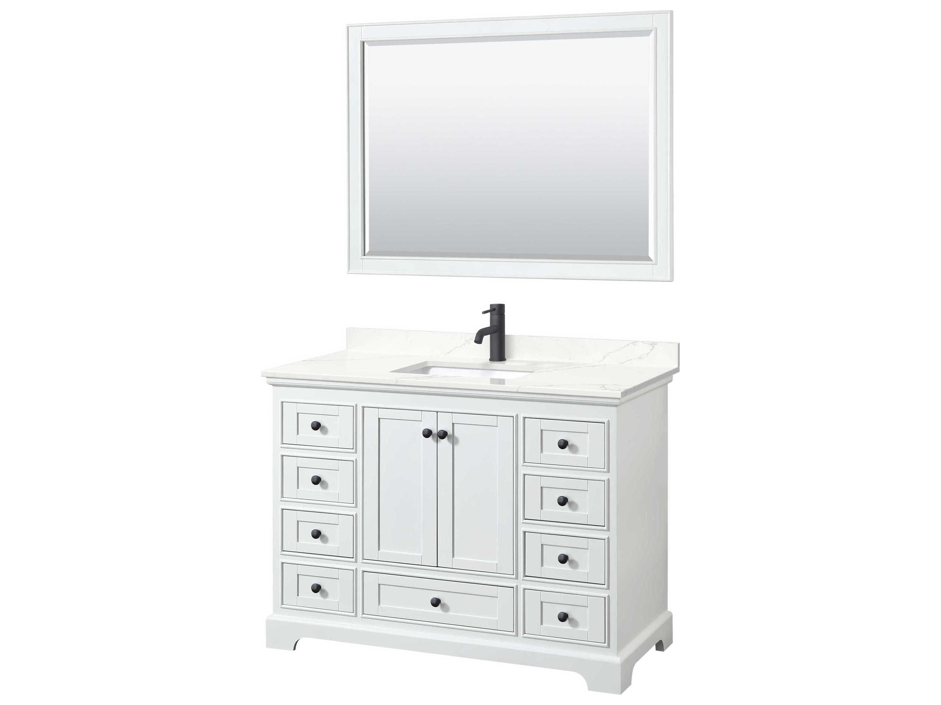 Deborah 48" White Vanity with 46" Mirror