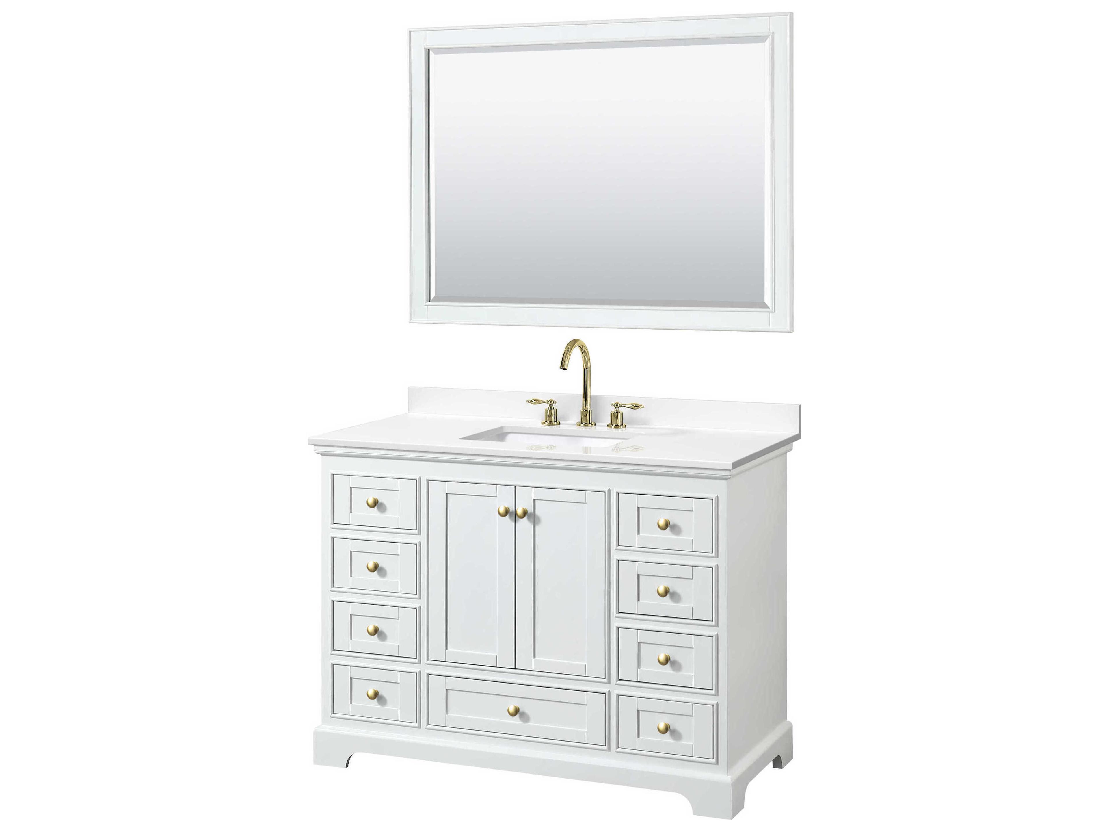 Wyndham Collection Deborah 48" White Vanity with 46" Mirror