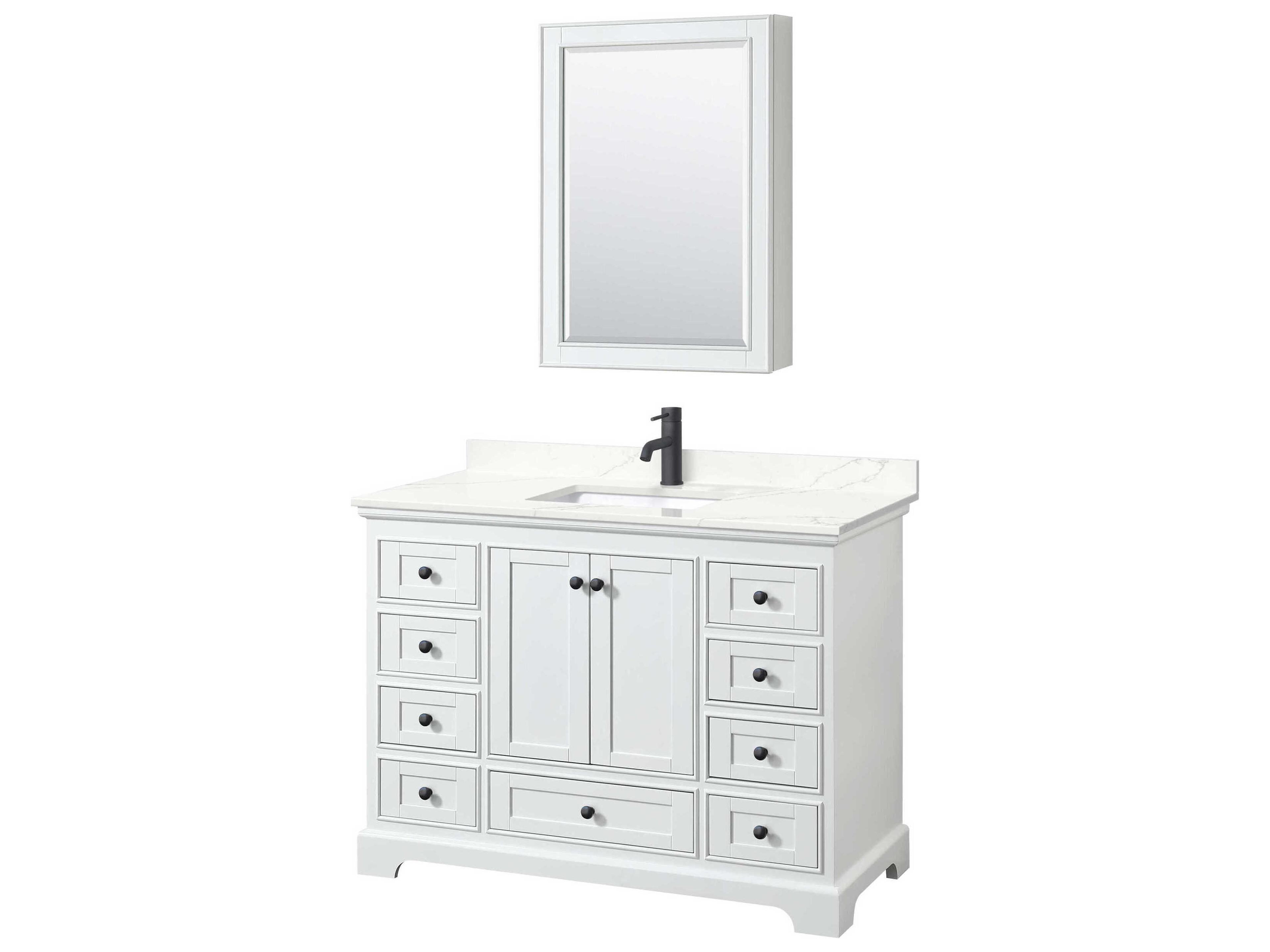 Deborah 48" White Vanity with Medicine Cabinet