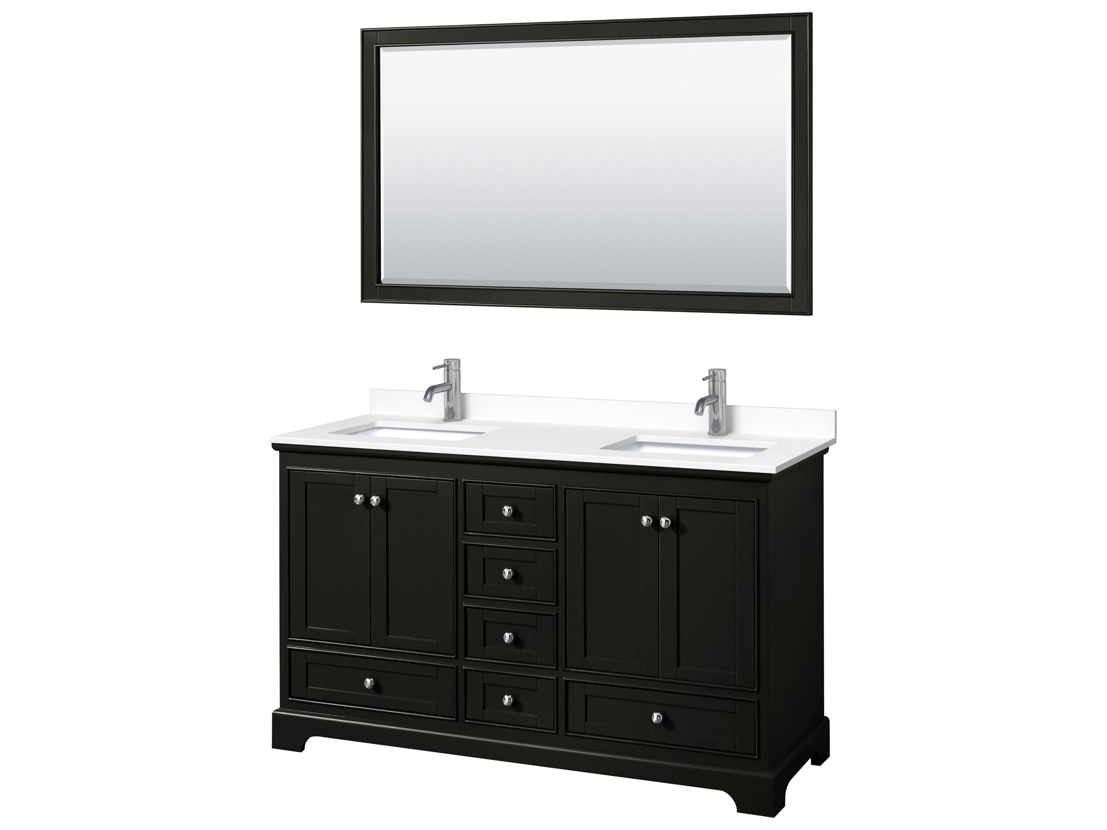 Wyndham Collection Deborah 60" Dark Espresso Vanity with 58" Mirror
