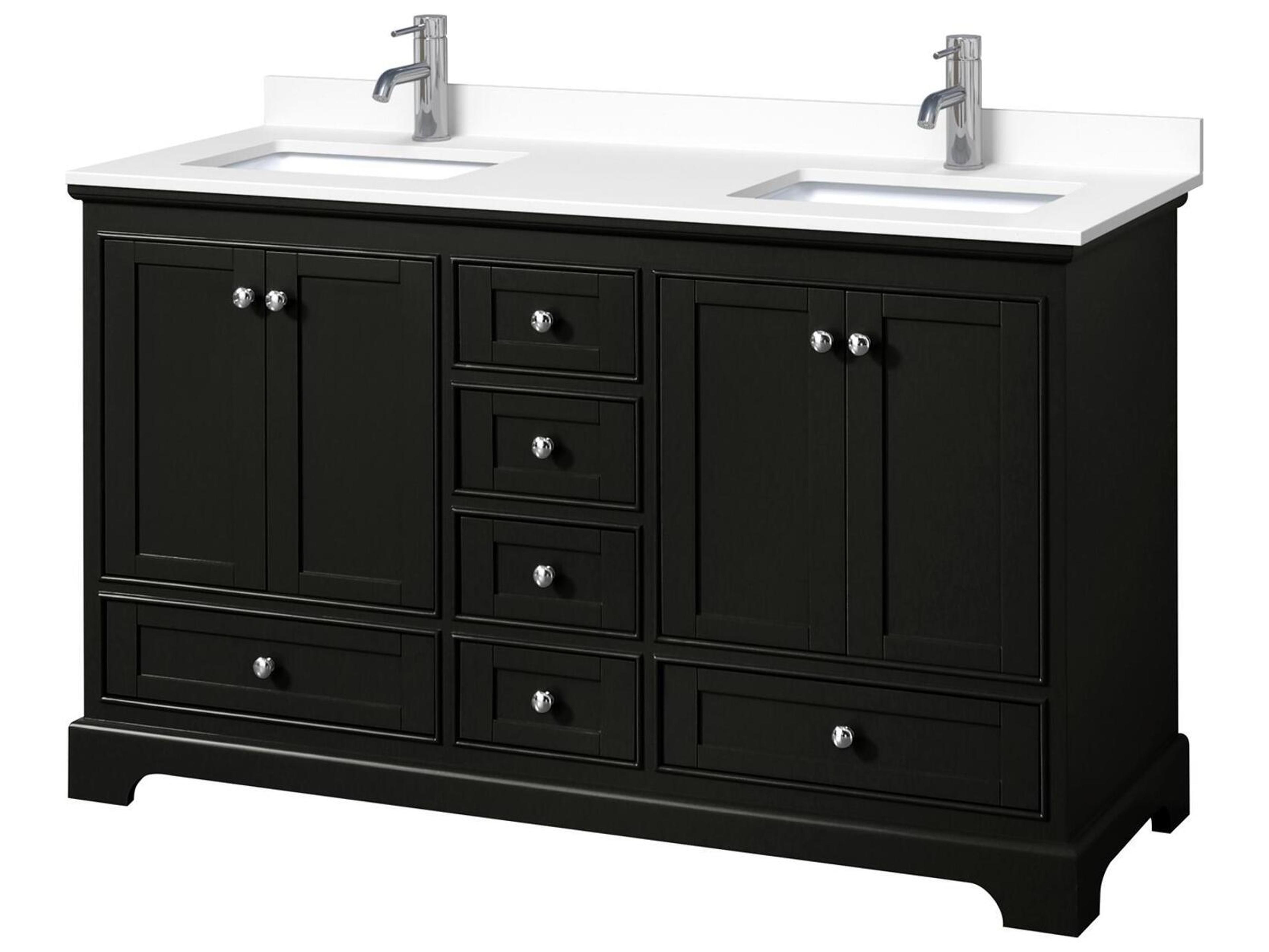 Wyndham Collection Deborah 60" Dark Espresso Vanity