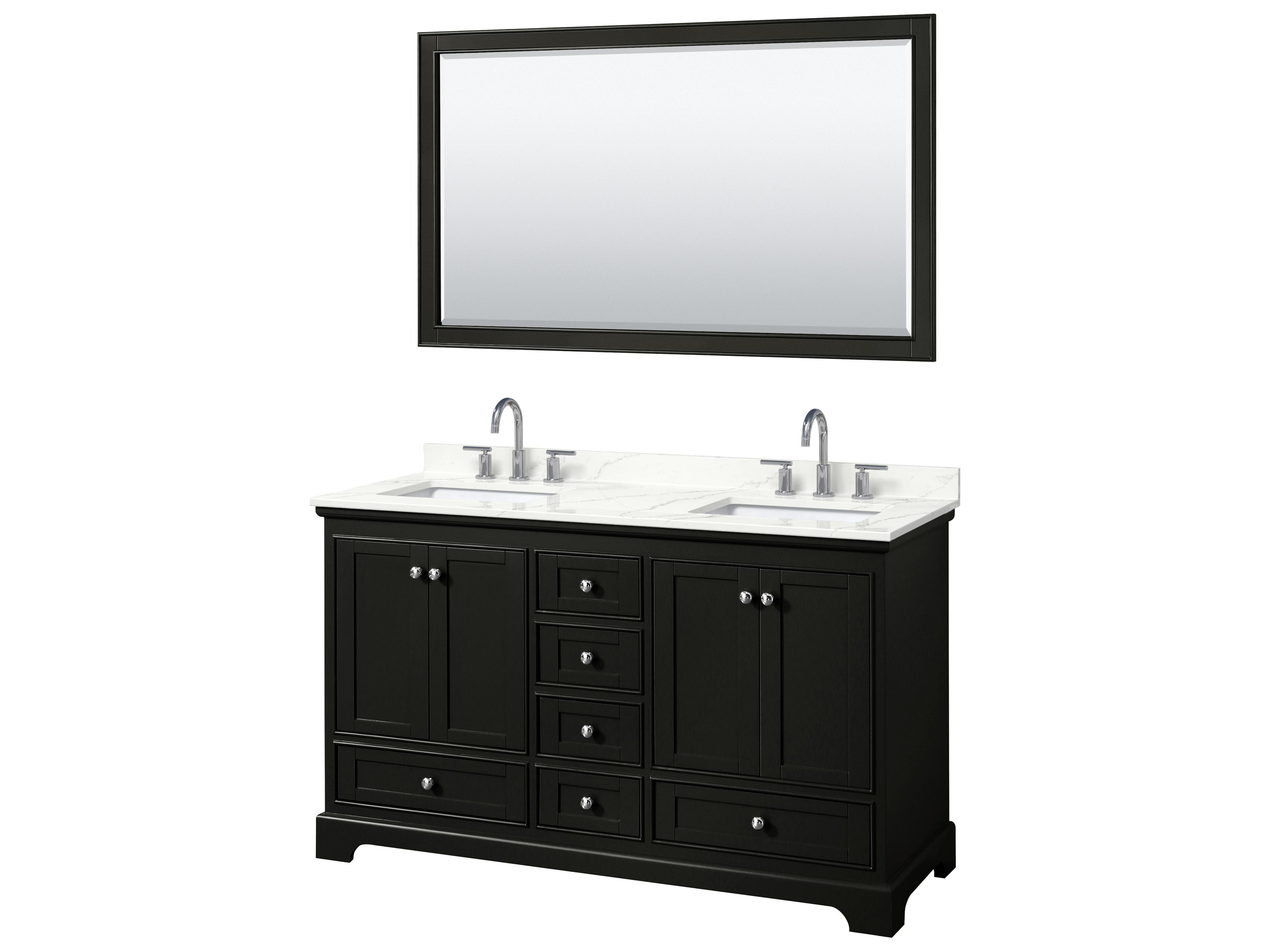 Wyndham Collection Deborah 60" Dark Espresso Vanity with 58" Mirror