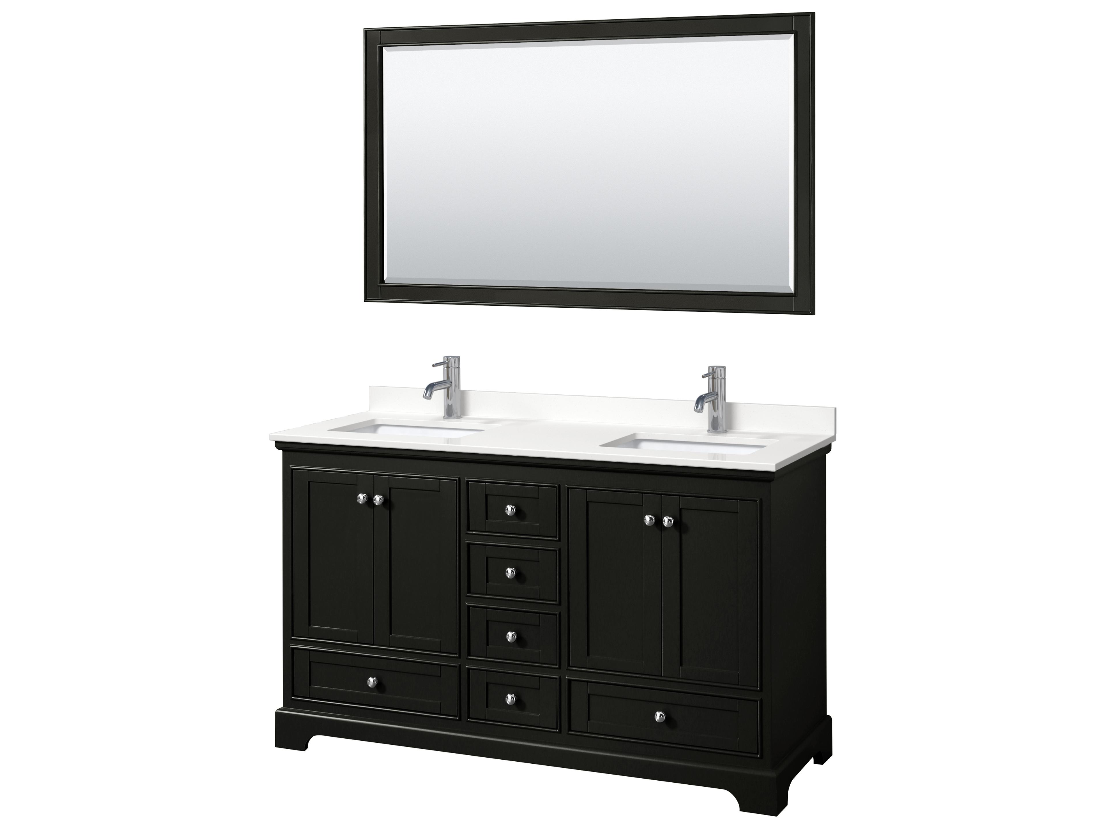 Wyndham Collection Deborah 60" Dark Espresso Vanity with 58" Mirror