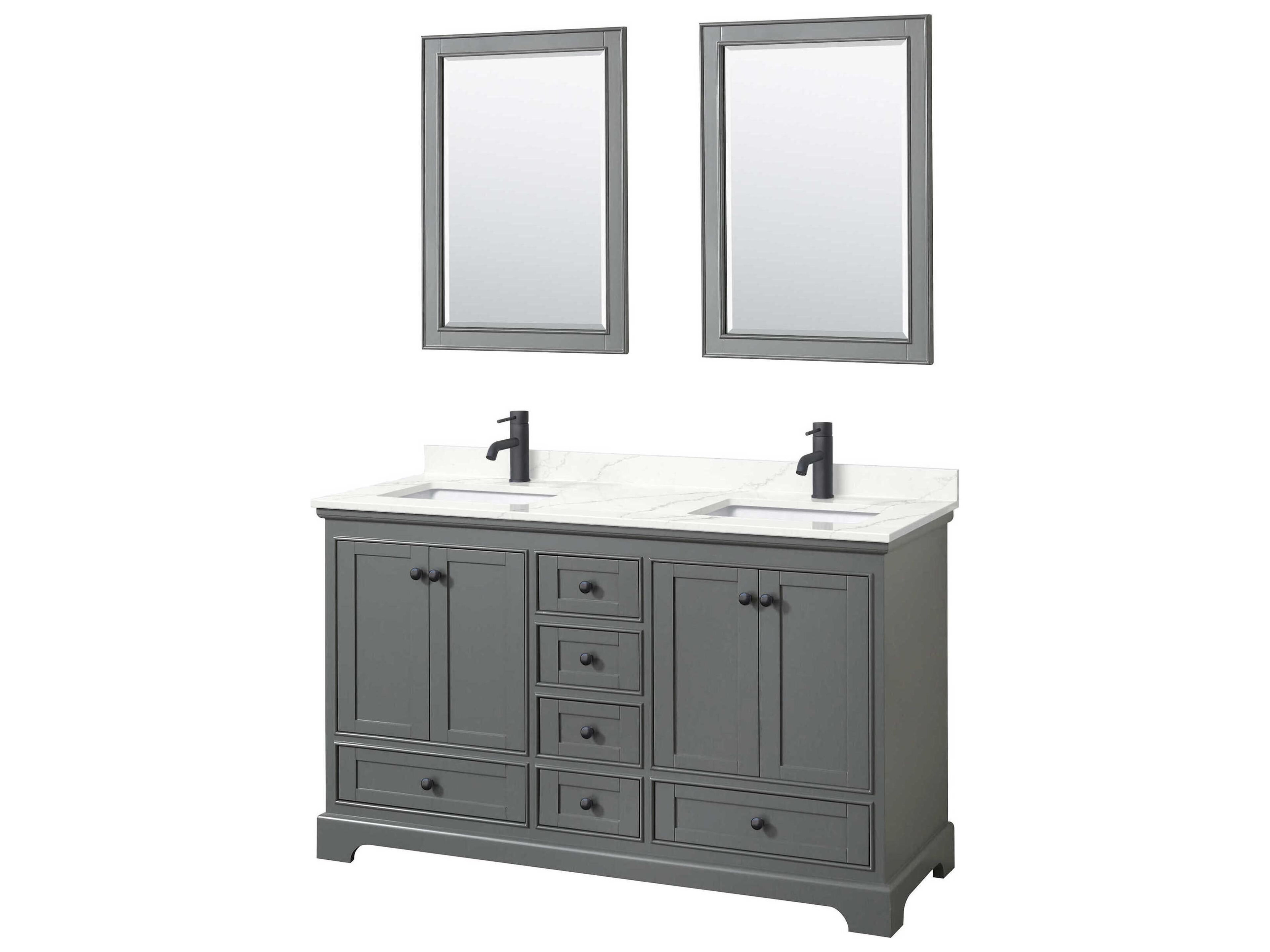 Deborah 60" Dark Gray Vanity with 24" Mirror