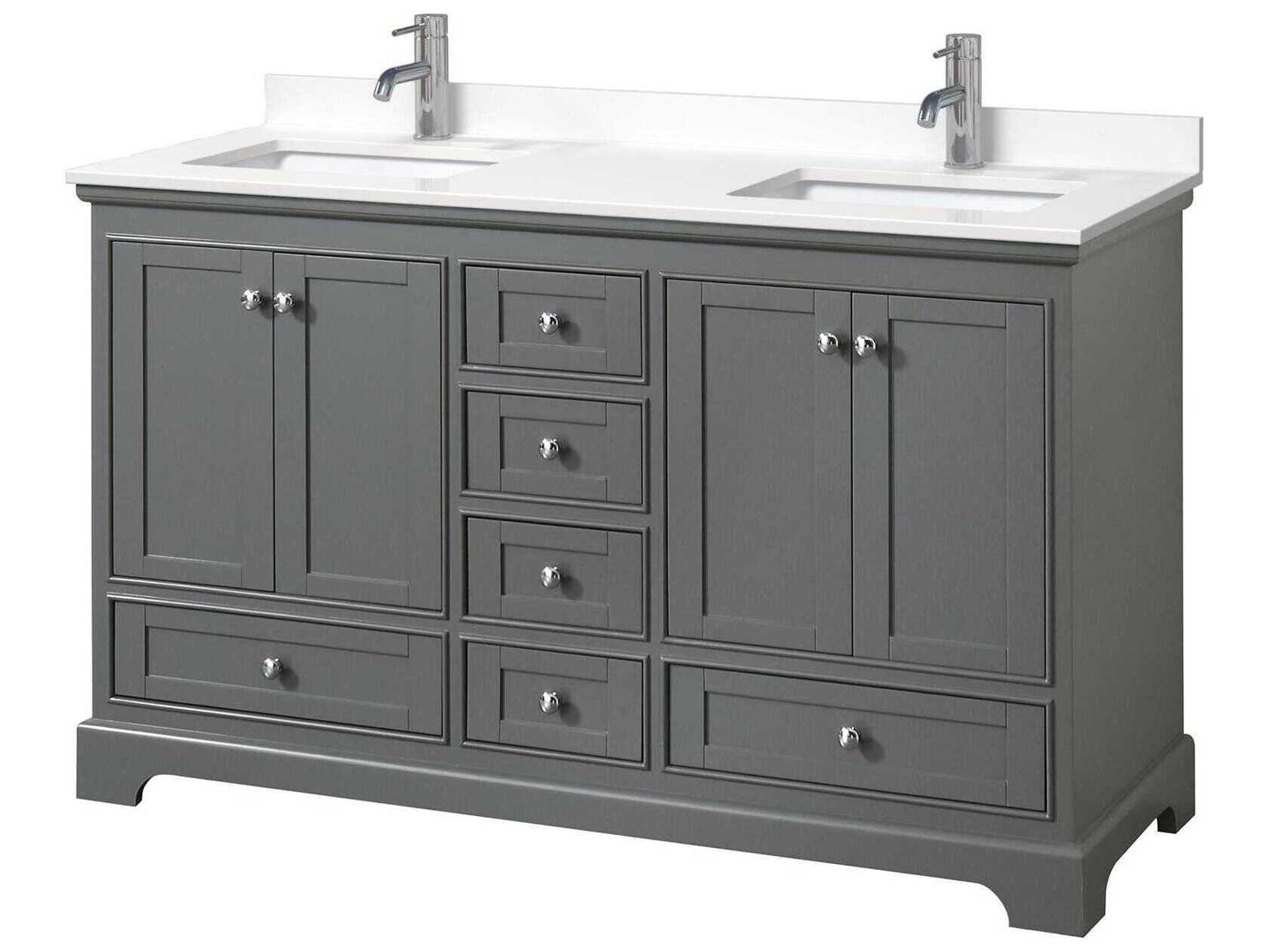 Wyndham Collection Deborah 60" Dark Gray Vanity