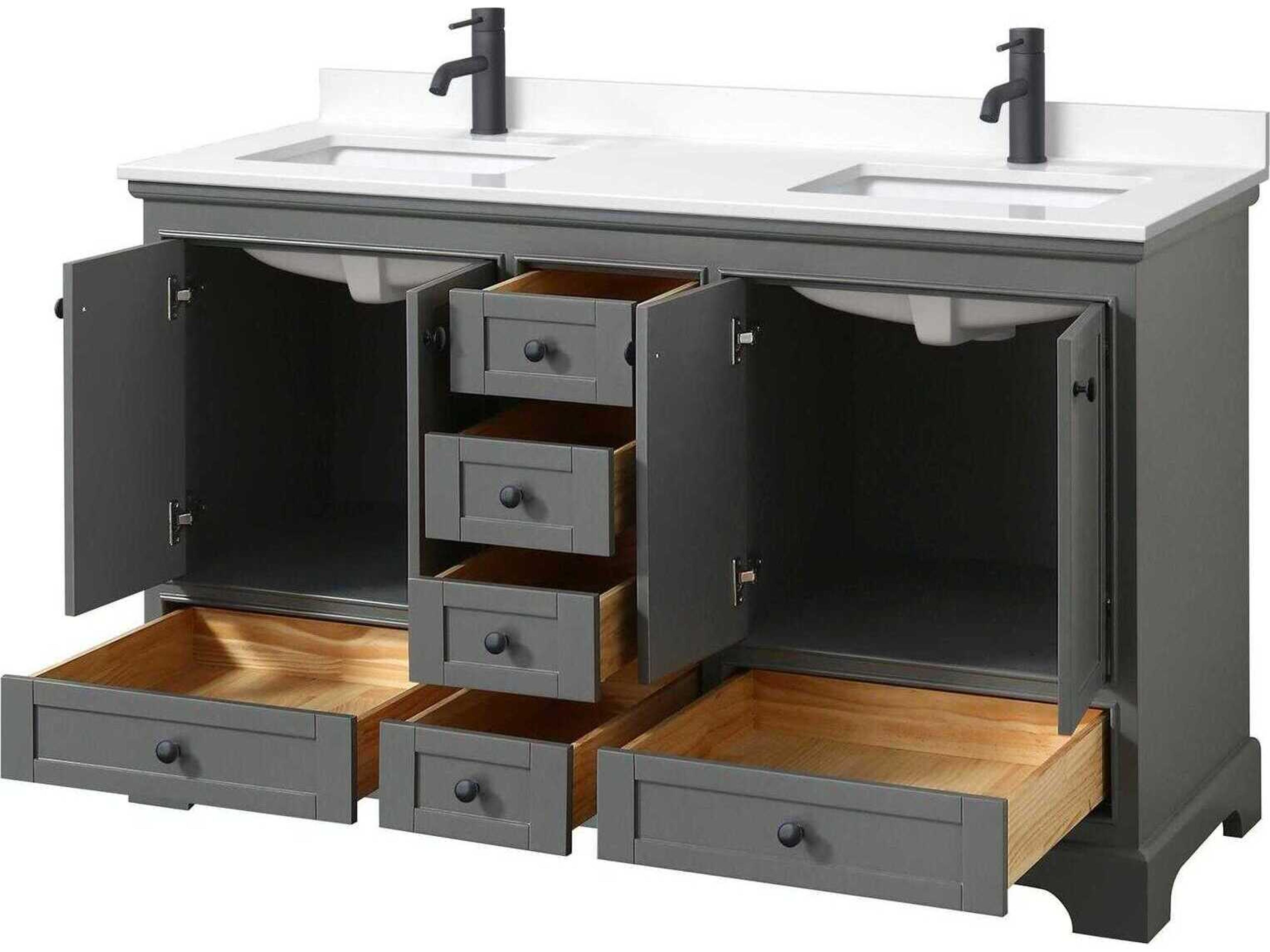 Wyndham Collection Deborah 60" Dark Gray Vanity