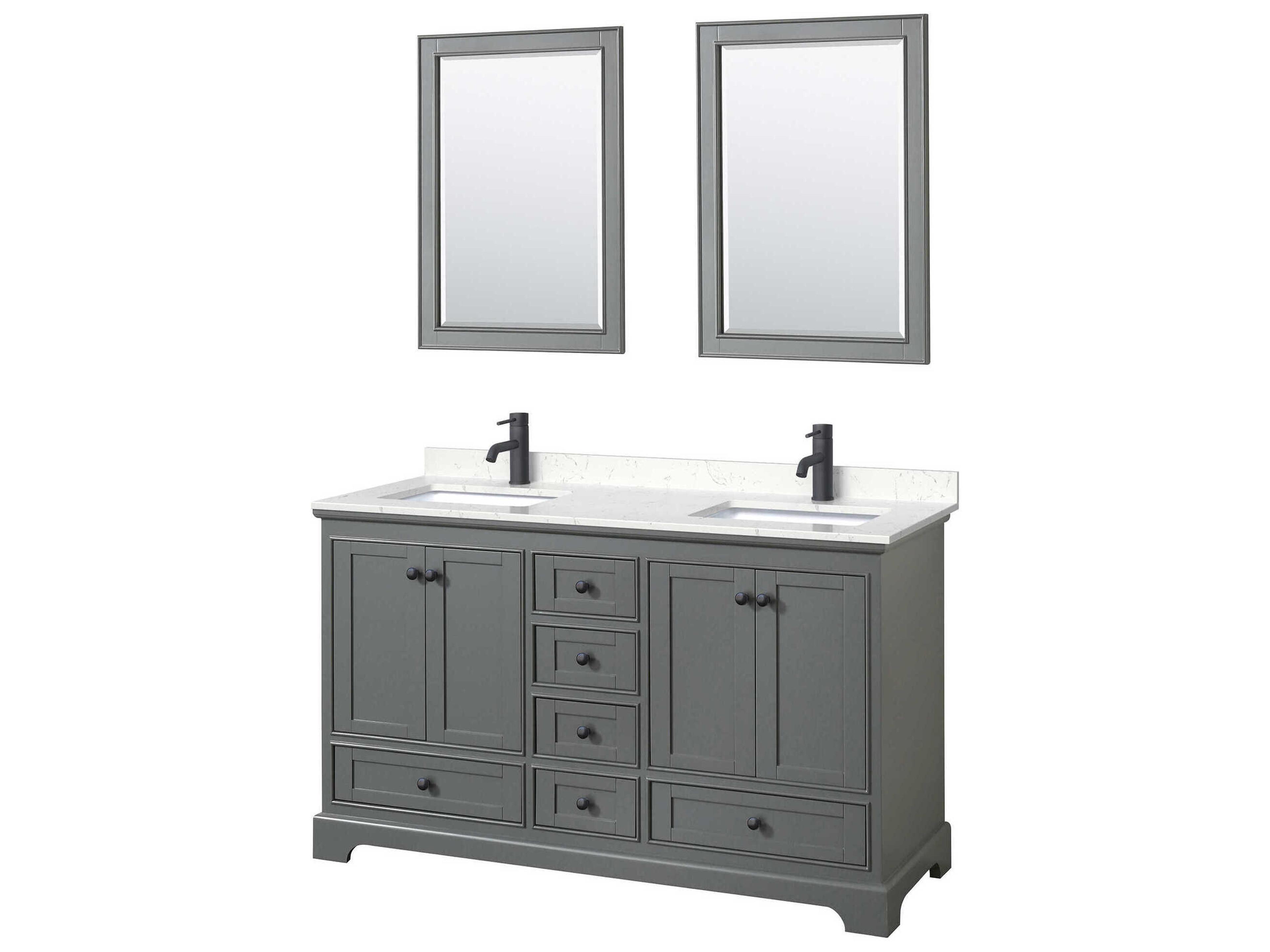 Deborah 60" Dark Gray Vanity with 24" Mirror