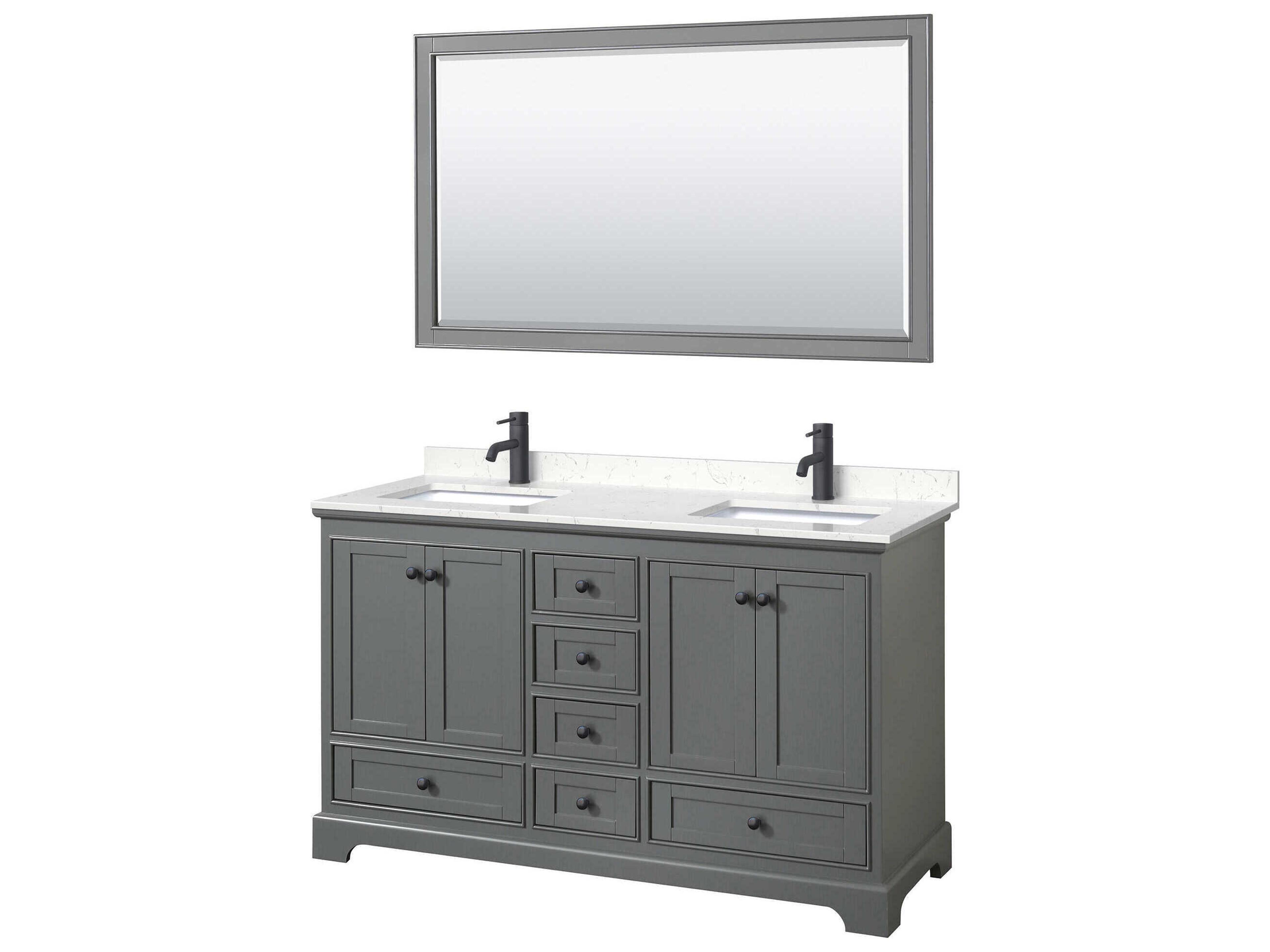 Deborah 60" Dark Gray Vanity with 58" Mirror
