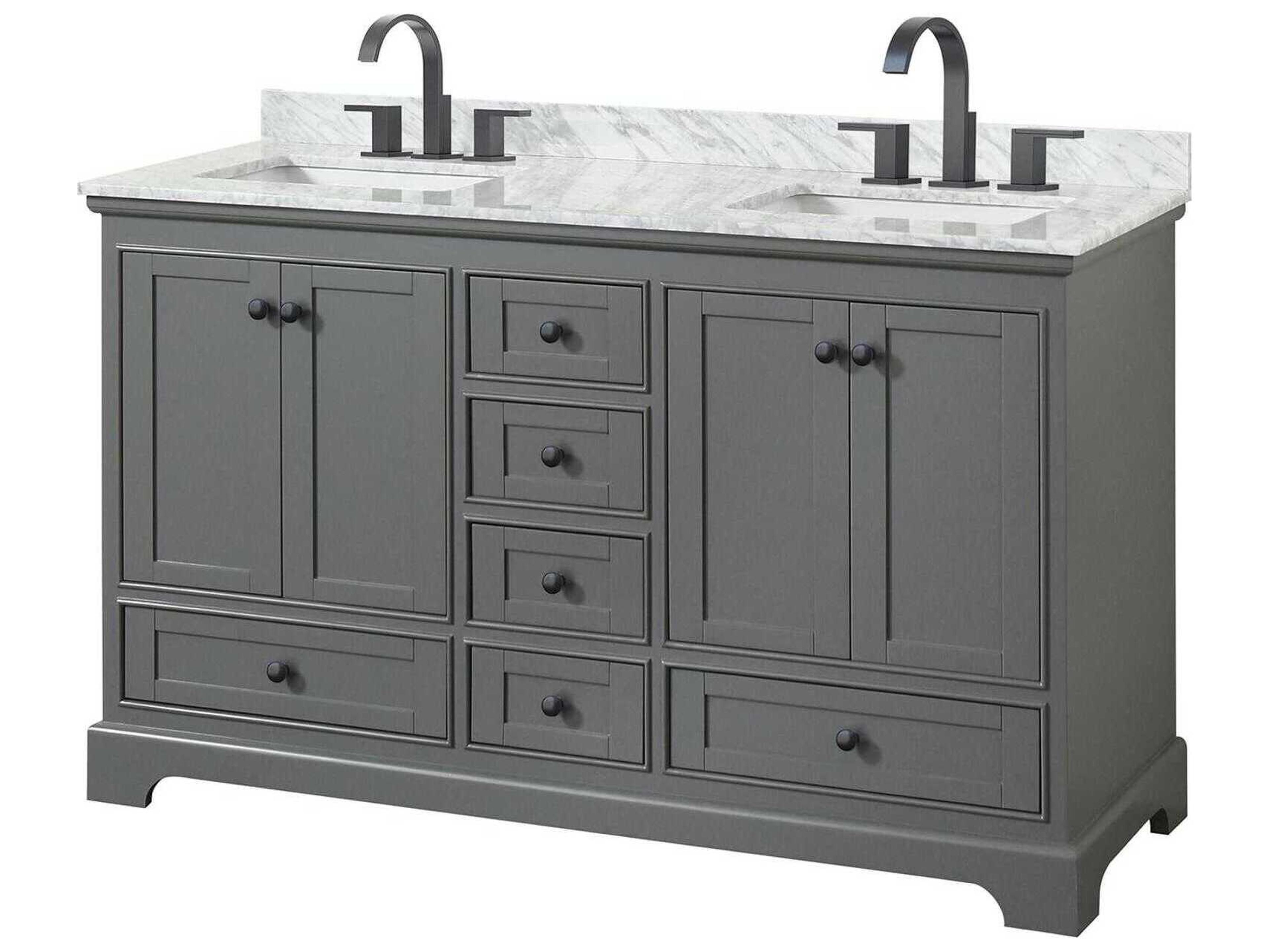 Wyndham Collection Deborah 60" Dark Gray Vanity