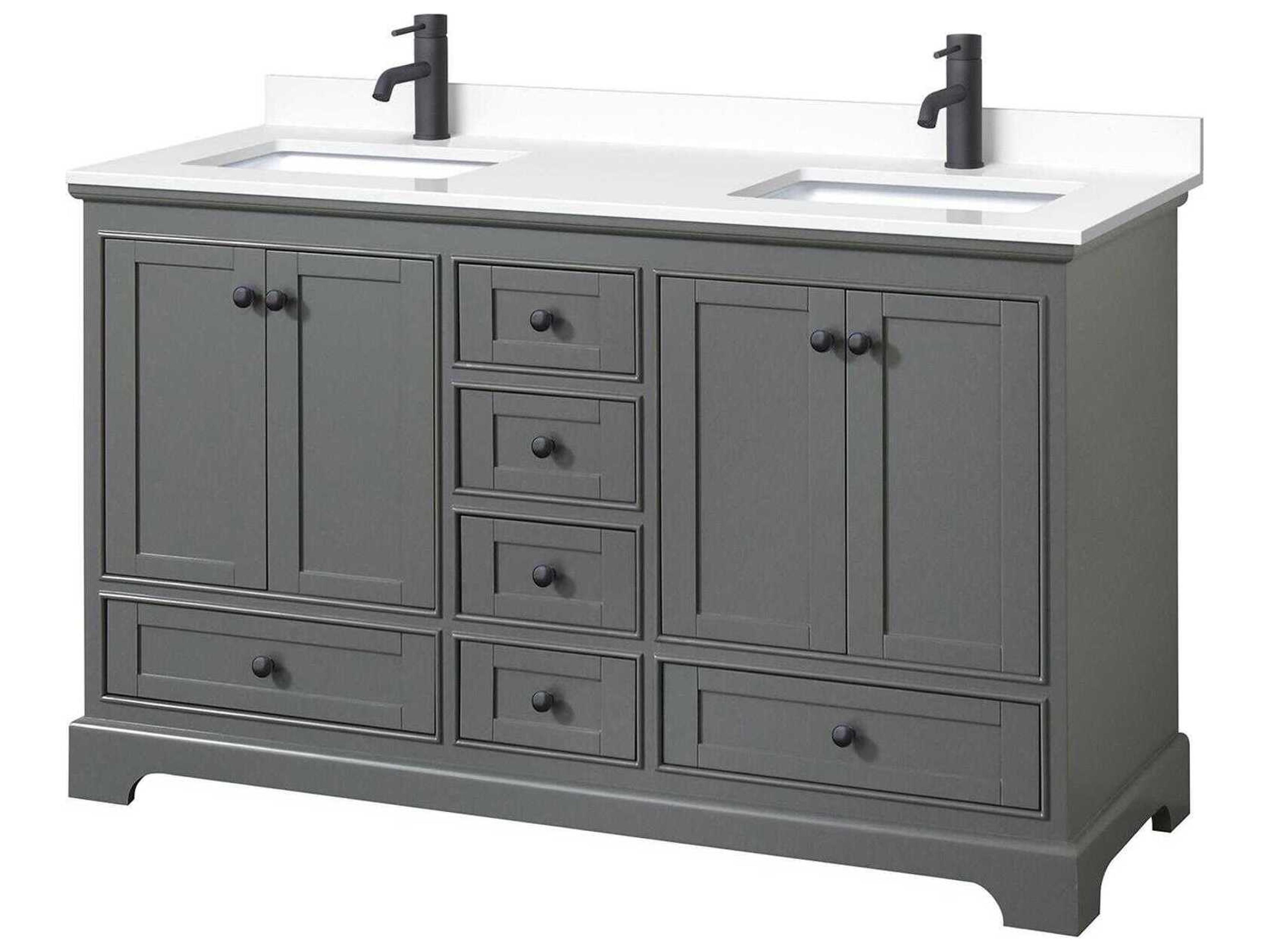 Wyndham Collection Deborah 60" Dark Gray Vanity