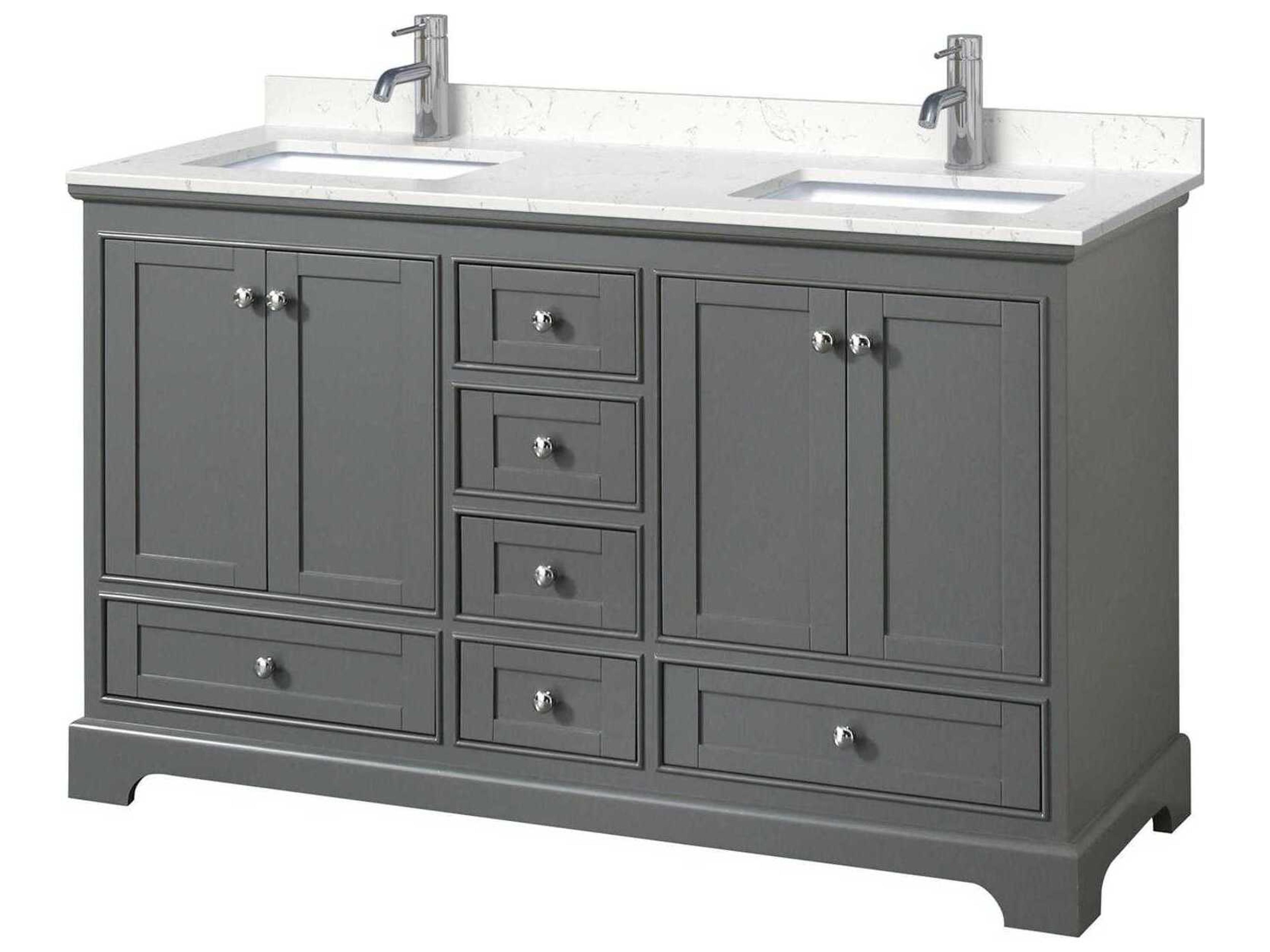 Wyndham Collection Deborah 60" Dark Gray Vanity