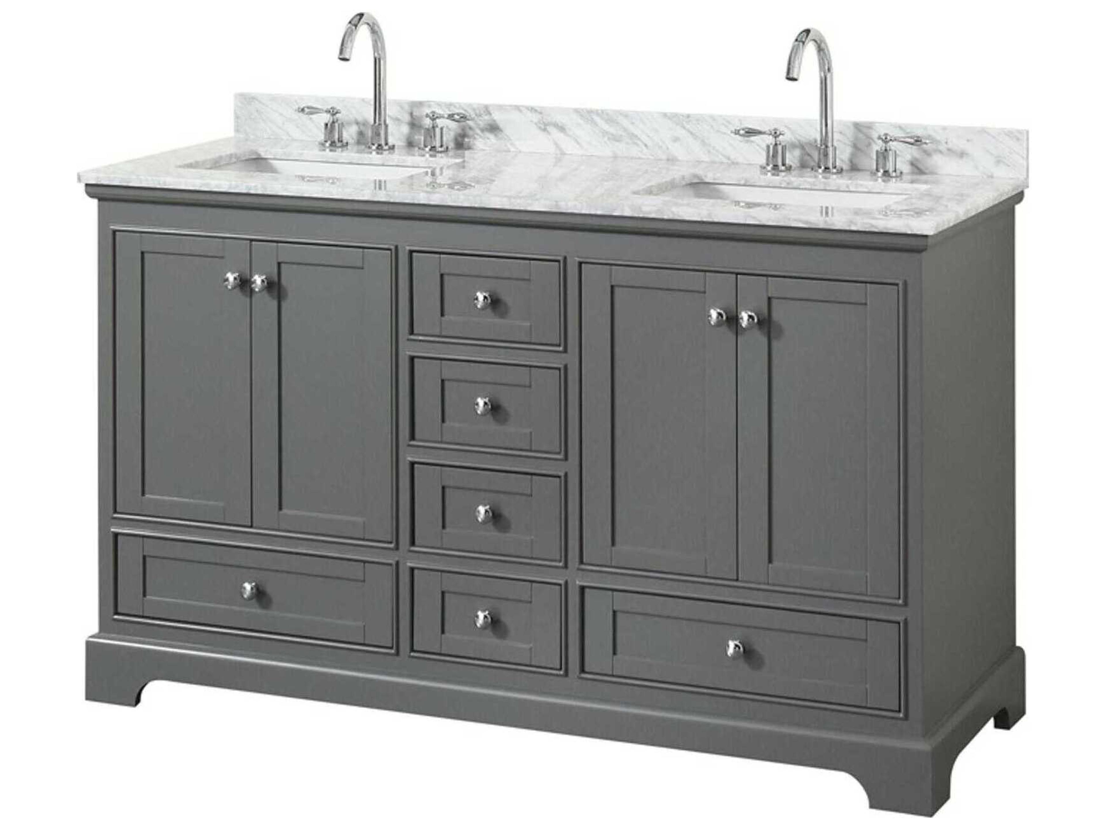 Wyndham Collection Deborah 60" Dark Gray Vanity