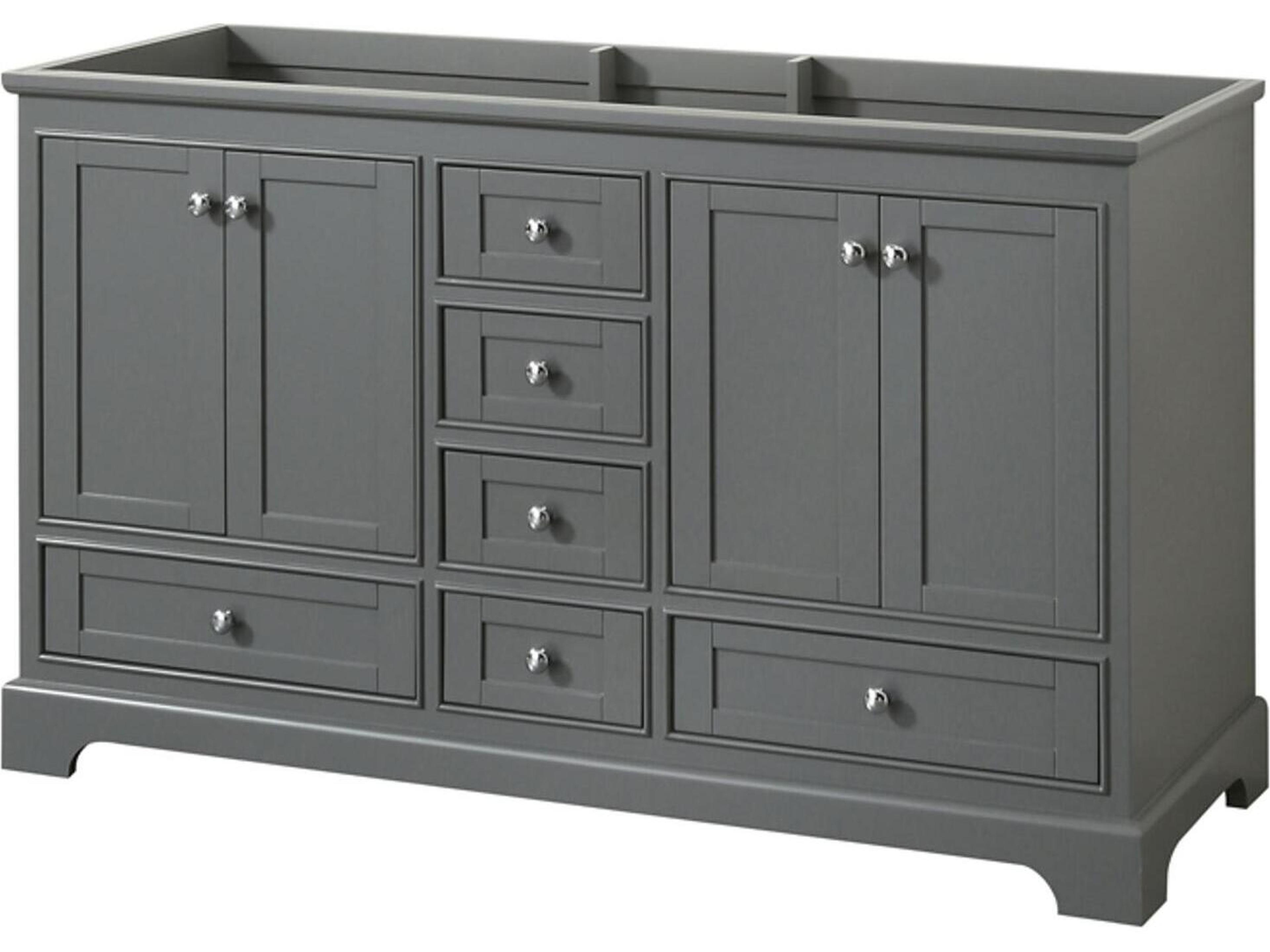 Wyndham Collection Deborah 59" Dark Gray Vanity
