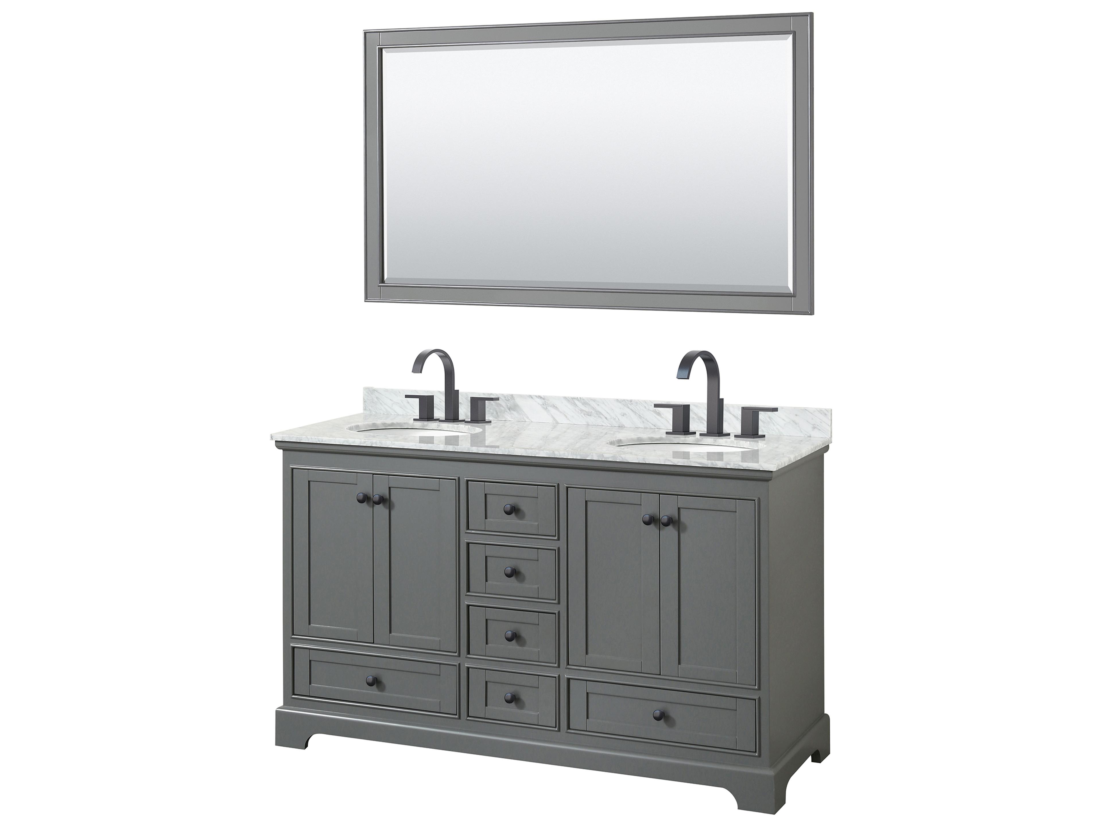 Deborah 60" Dark Gray Vanity with 58" Mirror