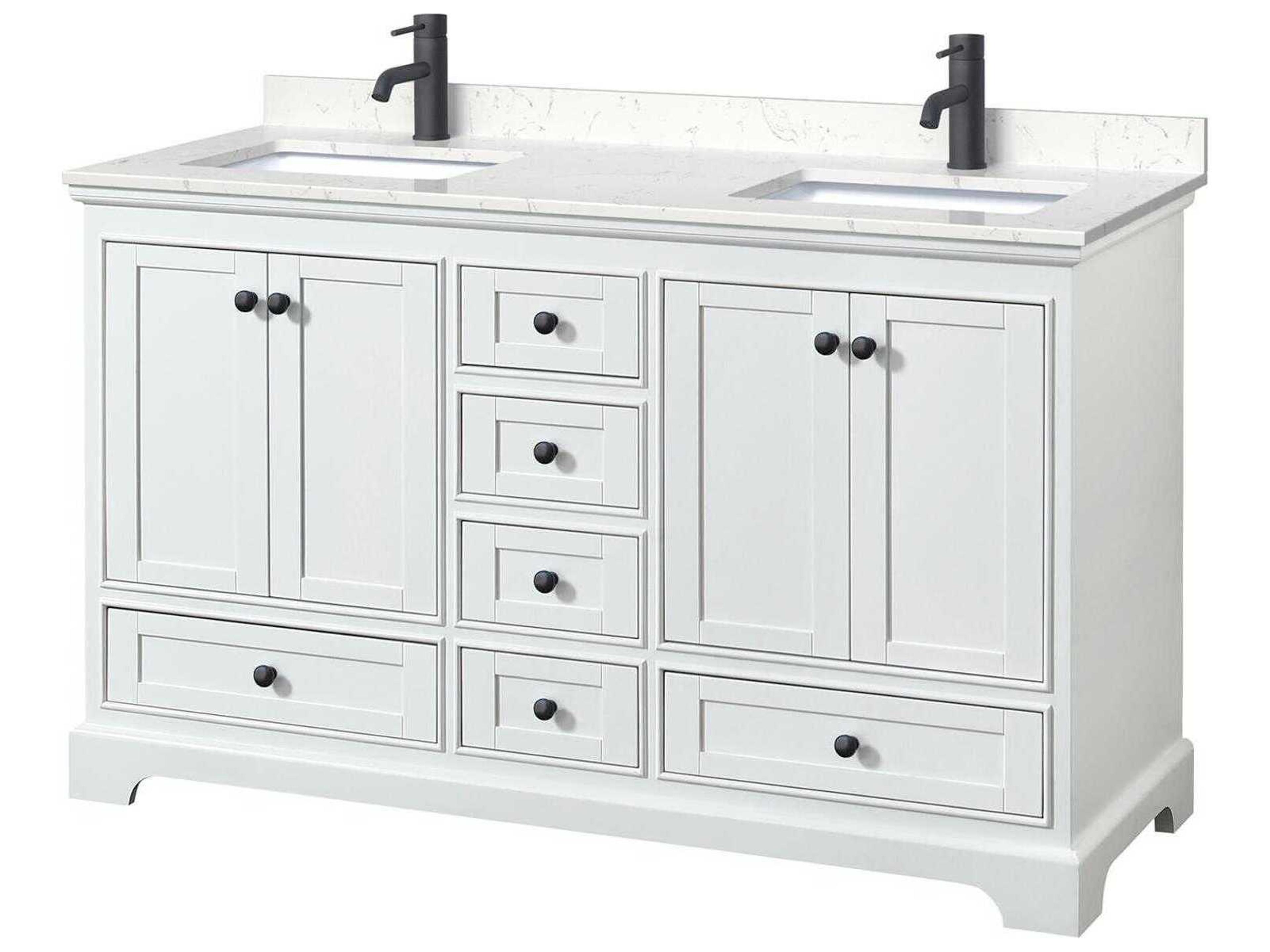 Deborah 60" White Vanity