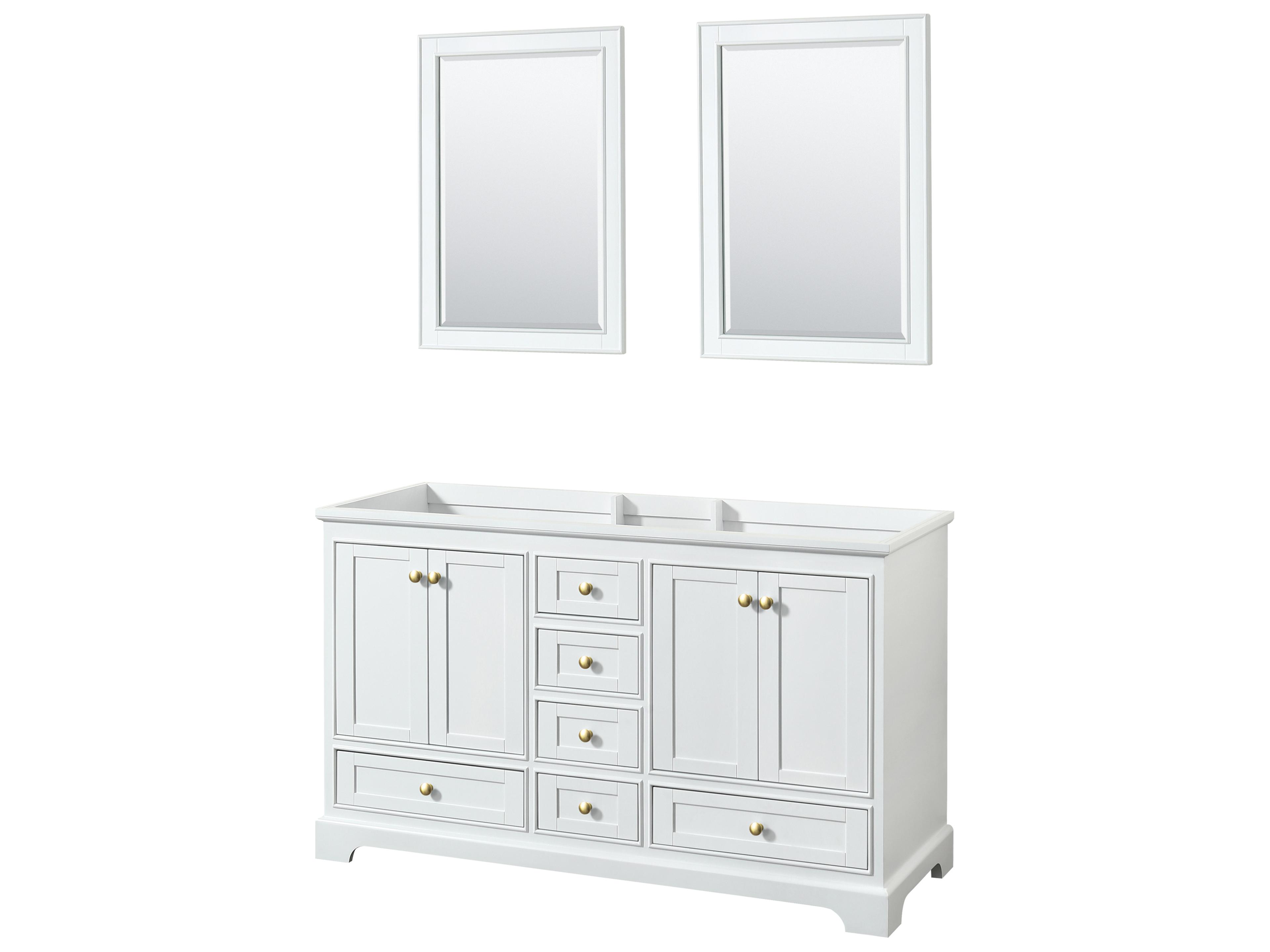 Wyndham Collection Deborah 59" White Vanity with 24" Mirror
