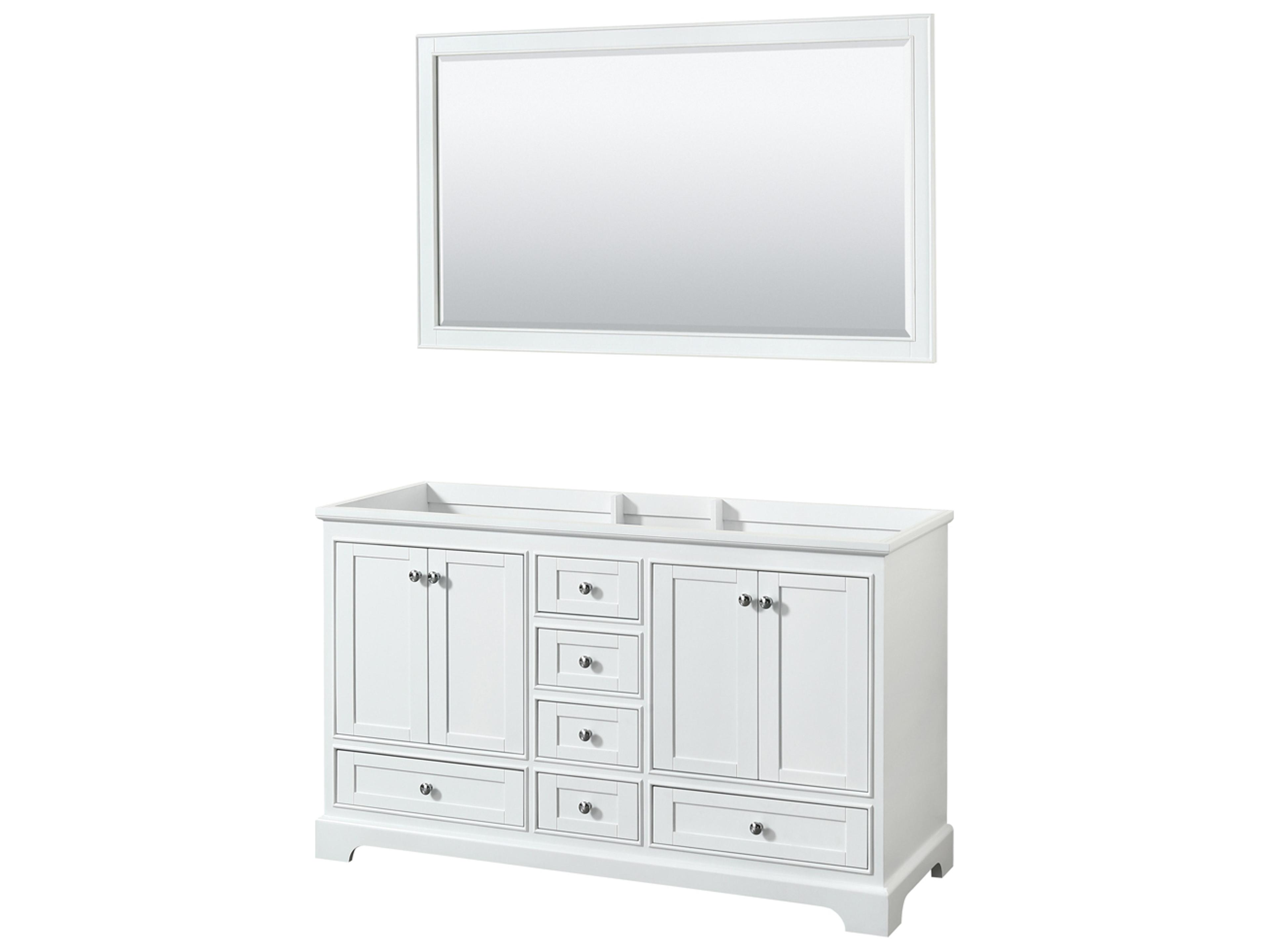Wyndham Collection Deborah 59" White Vanity with 58" Mirror