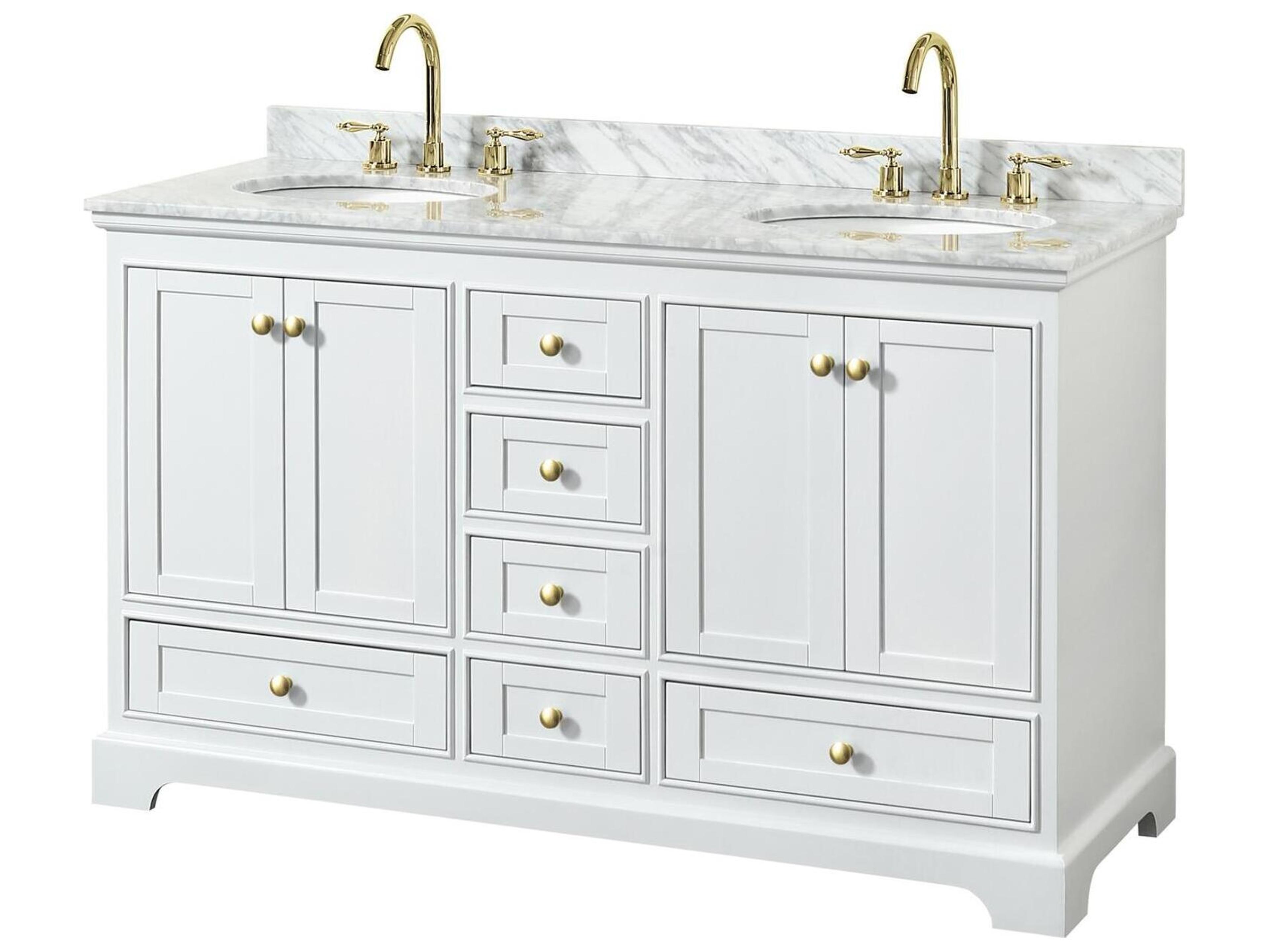 Wyndham Collection Deborah 60" White Vanity