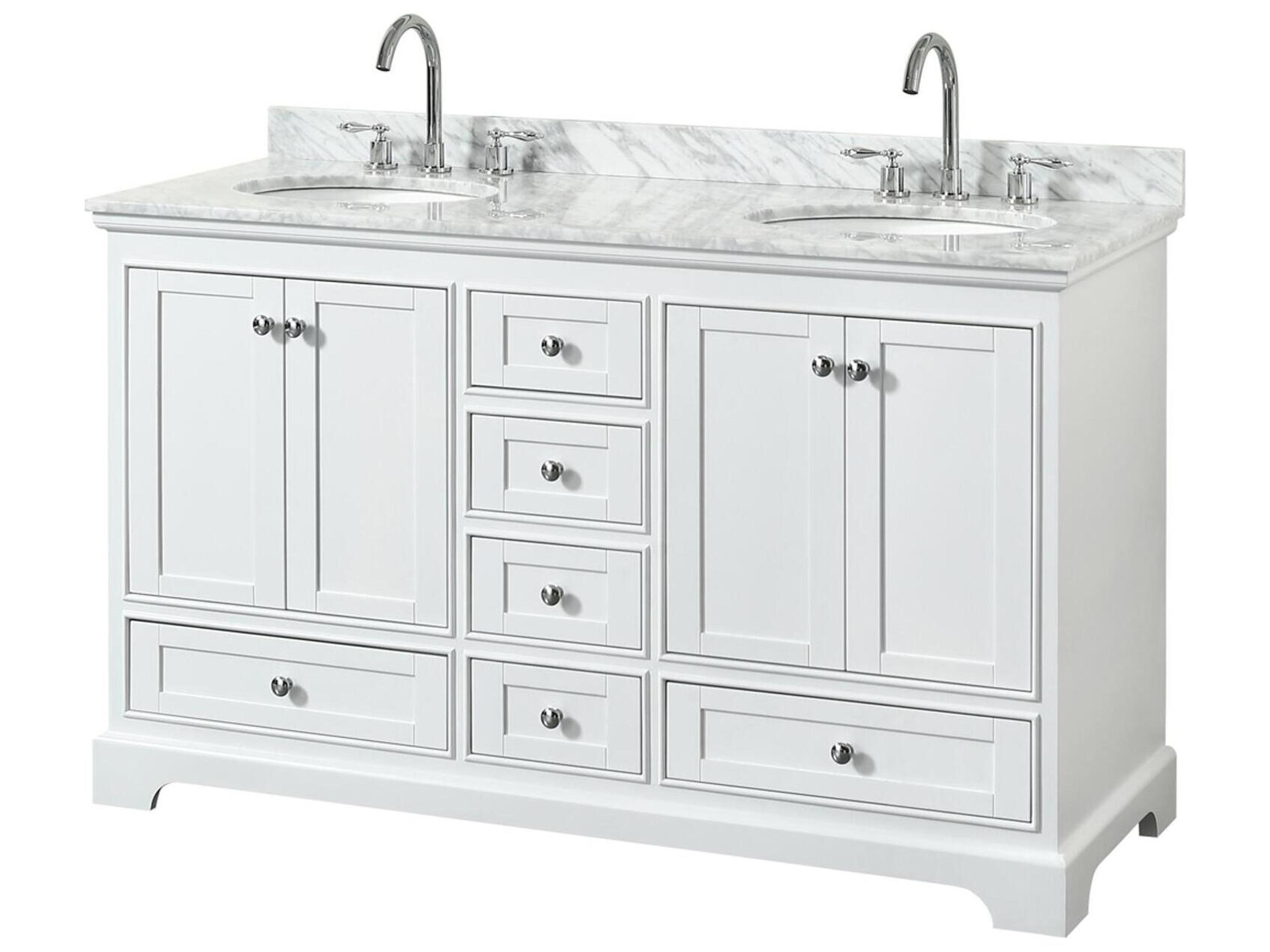 Wyndham Collection Deborah 60" White Vanity