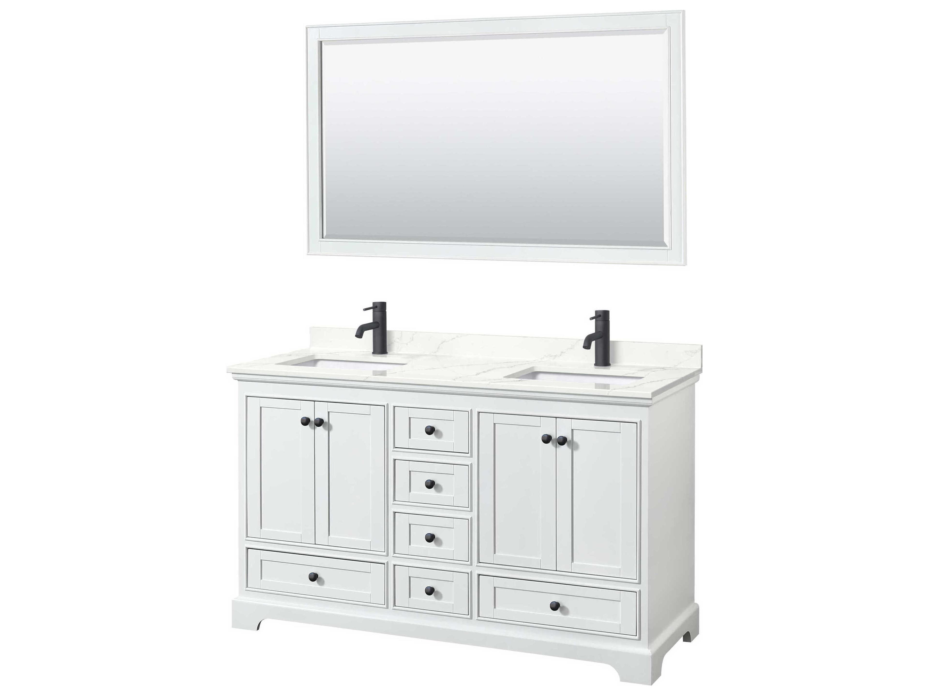 Deborah 60" White Vanity with 58" Mirror