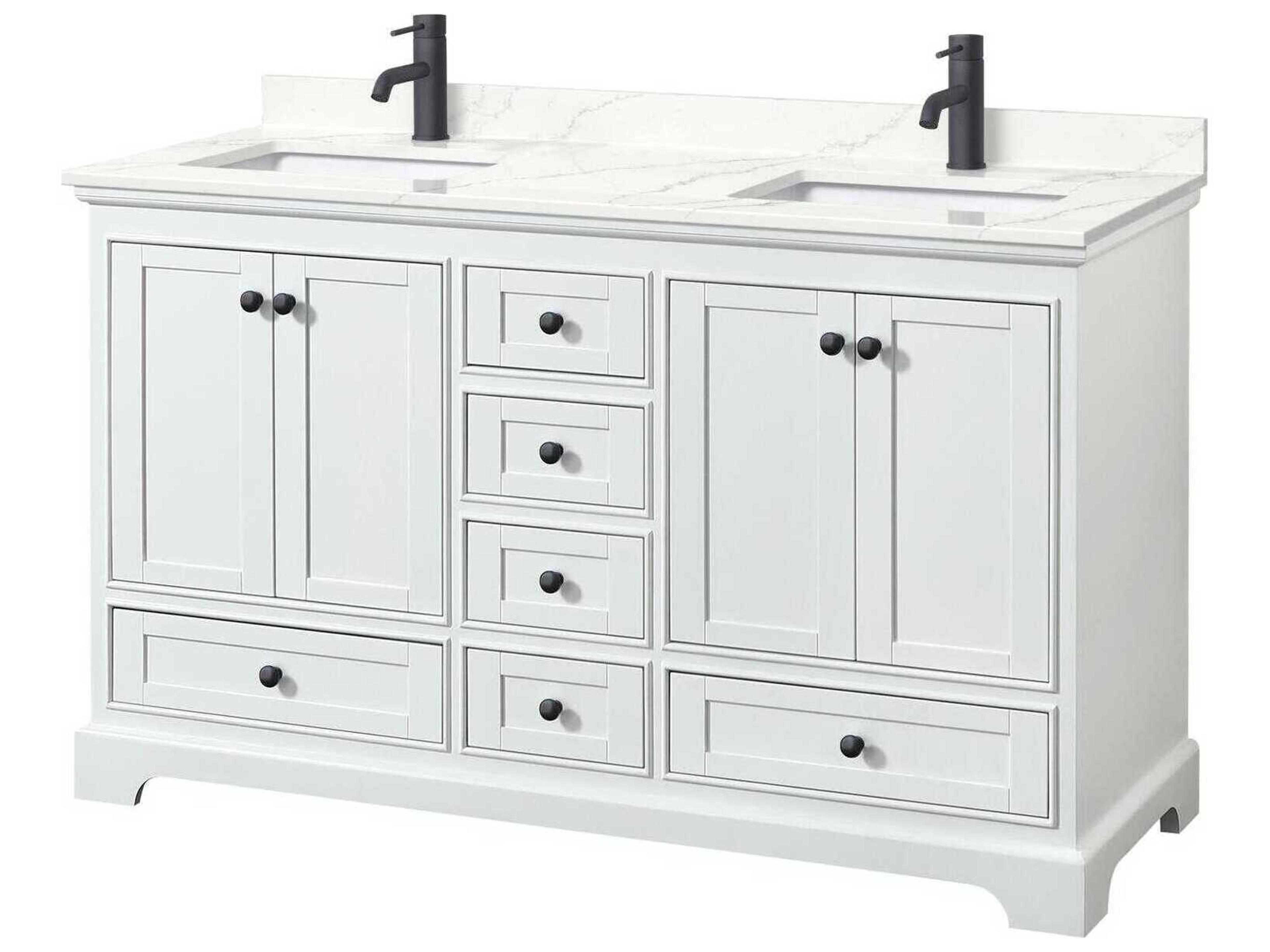 Deborah 60" White Vanity