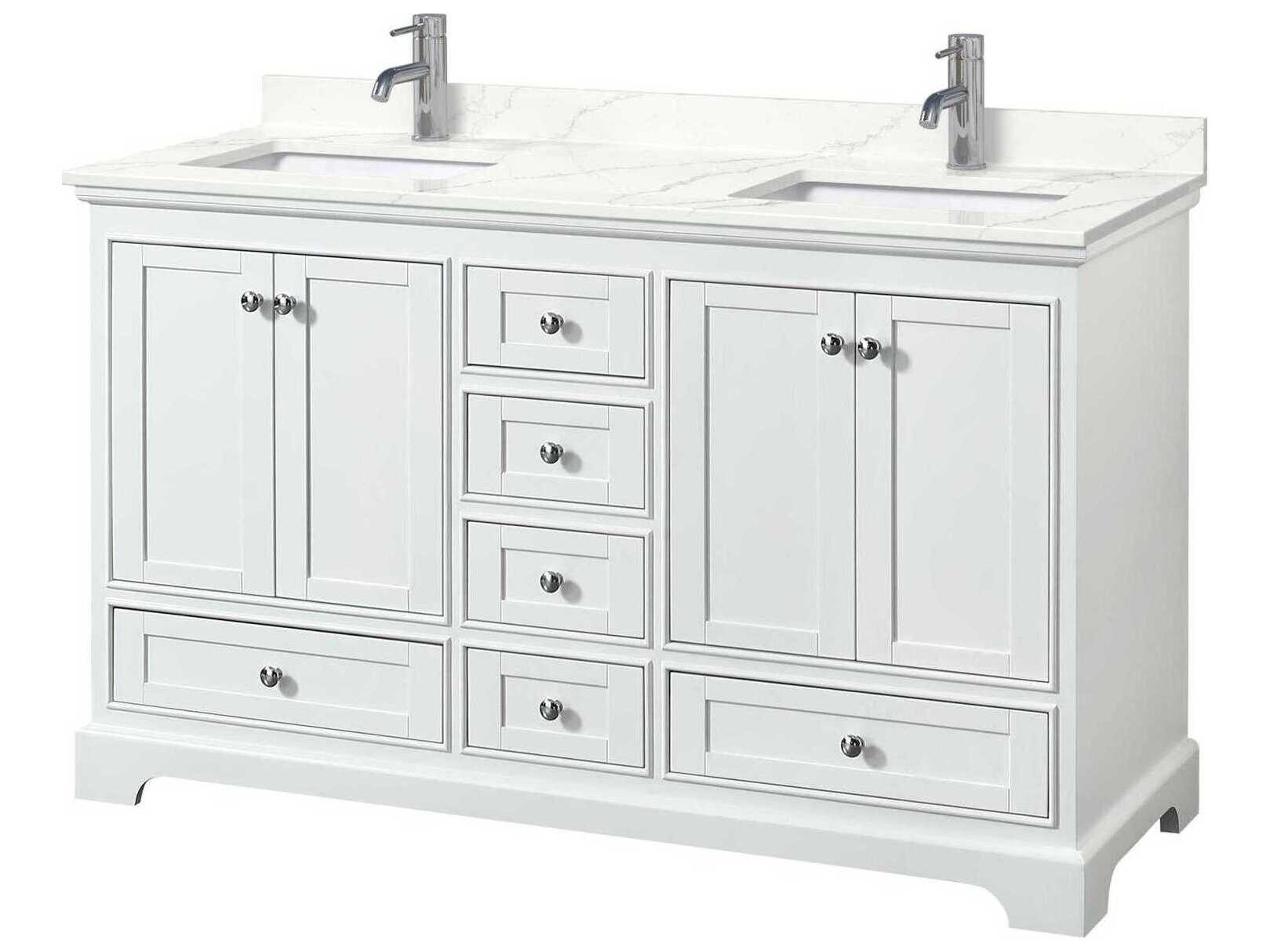 Wyndham Collection Deborah 60" White Vanity