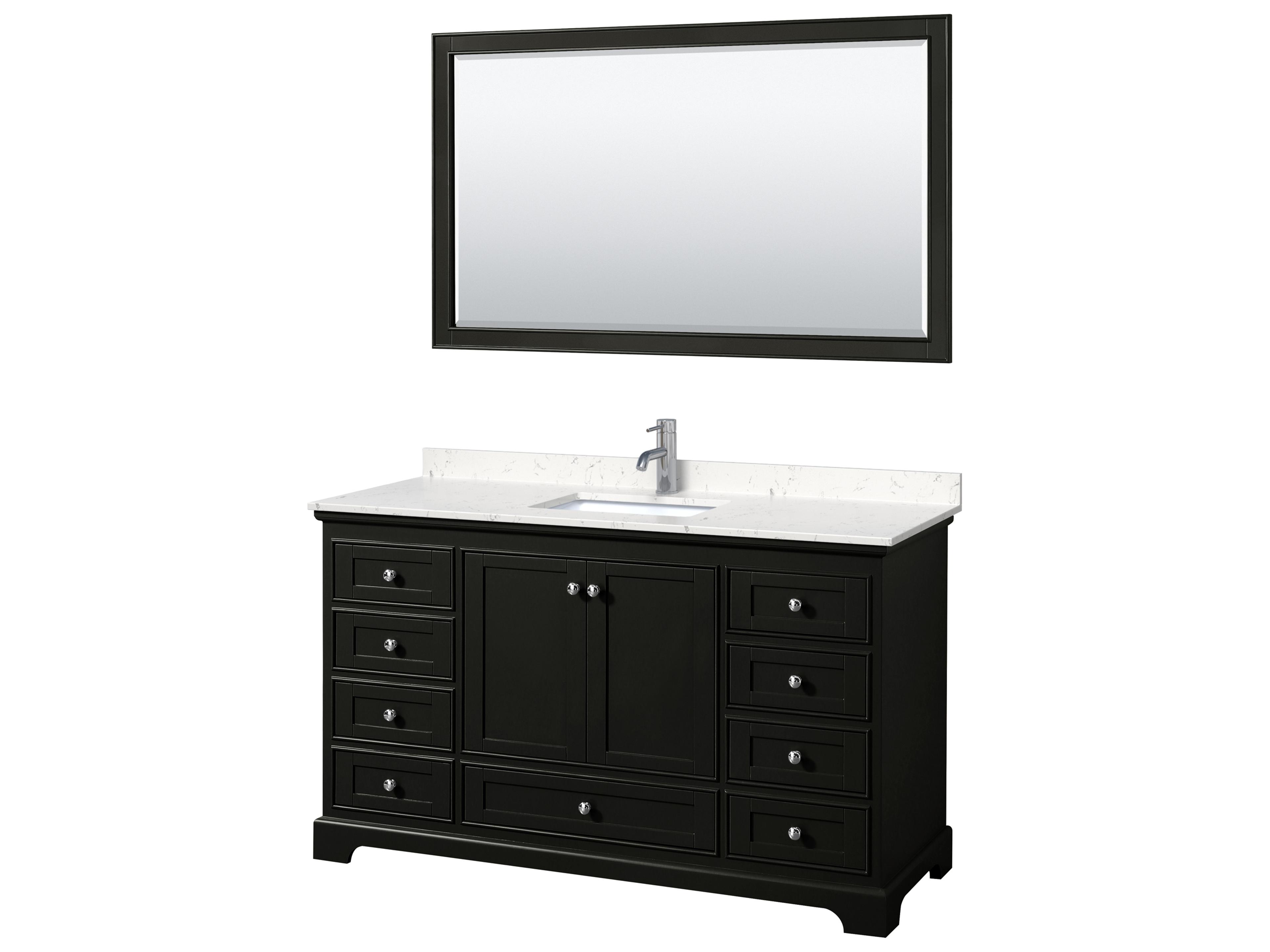 Deborah 60" Dark Espresso Vanity with 58" Mirror