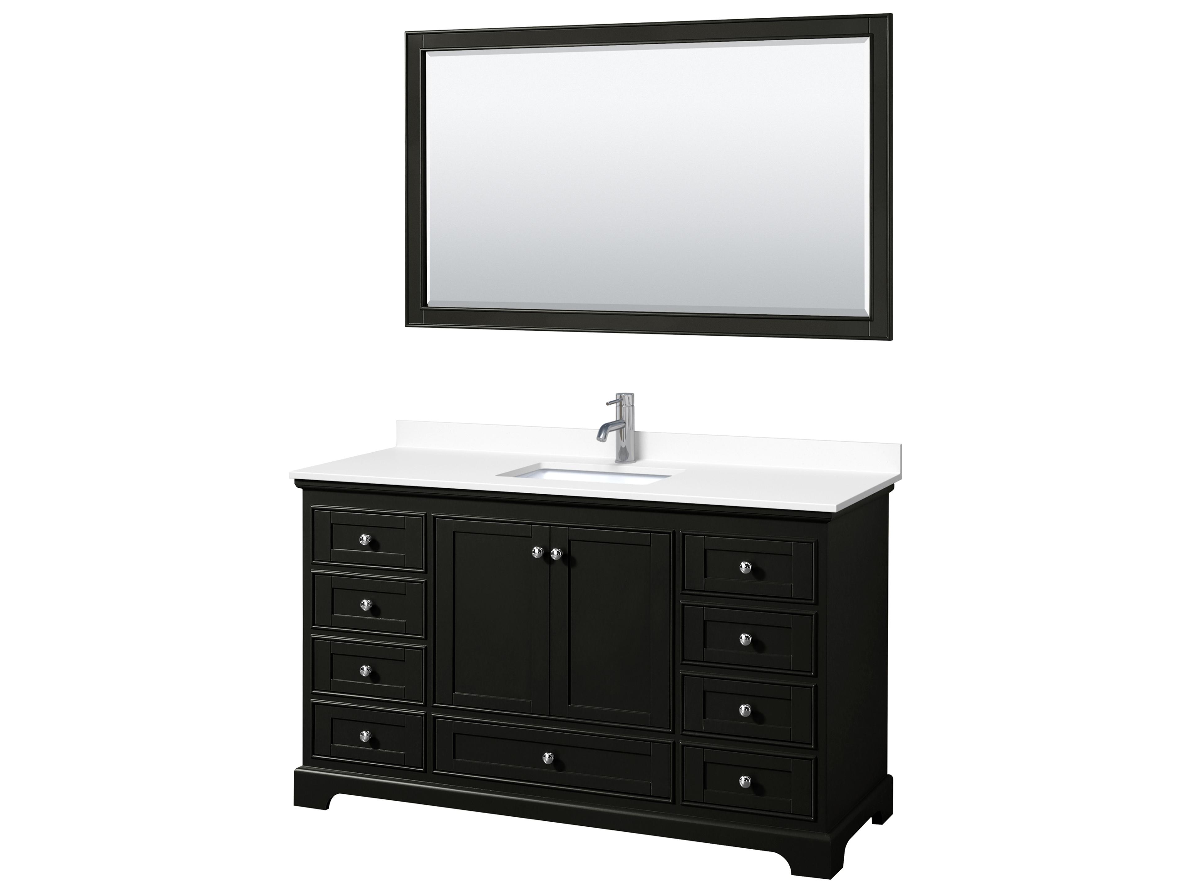 Wyndham Collection Deborah 60" Dark Espresso Vanity with 58" Mirror
