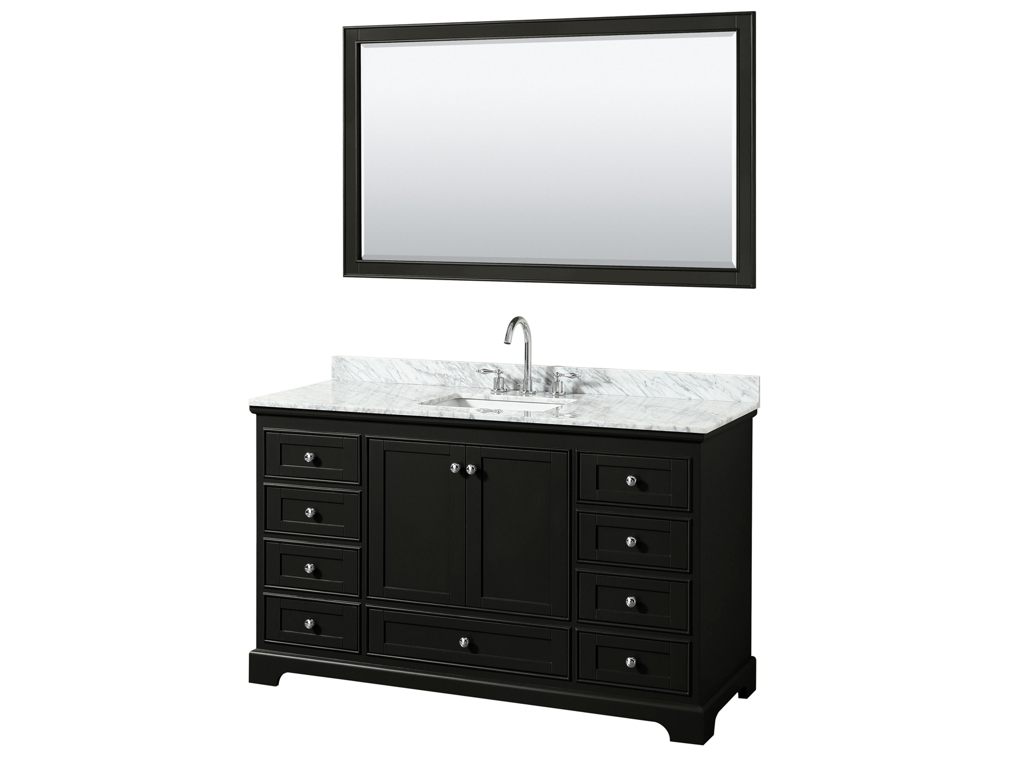 Wyndham Collection Deborah 60" Dark Espresso Vanity with 58" Mirror