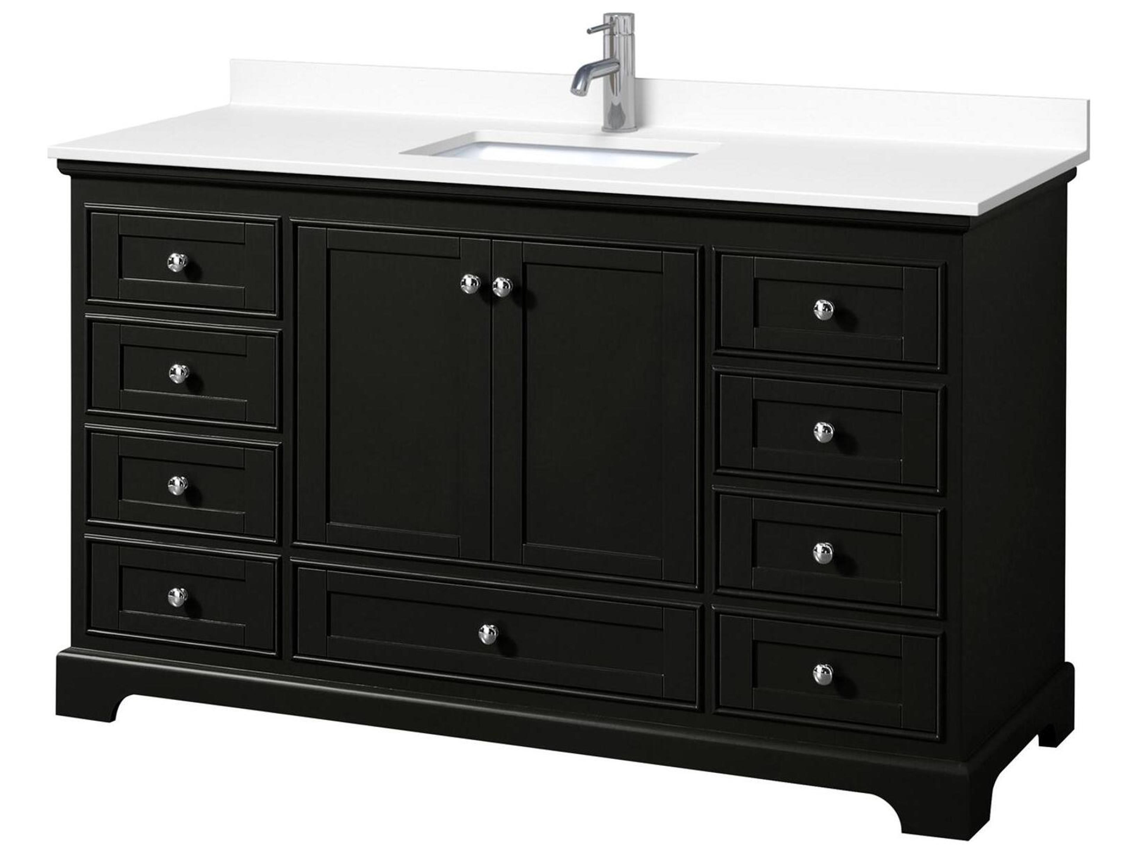 Wyndham Collection Deborah 60" Dark Espresso Vanity