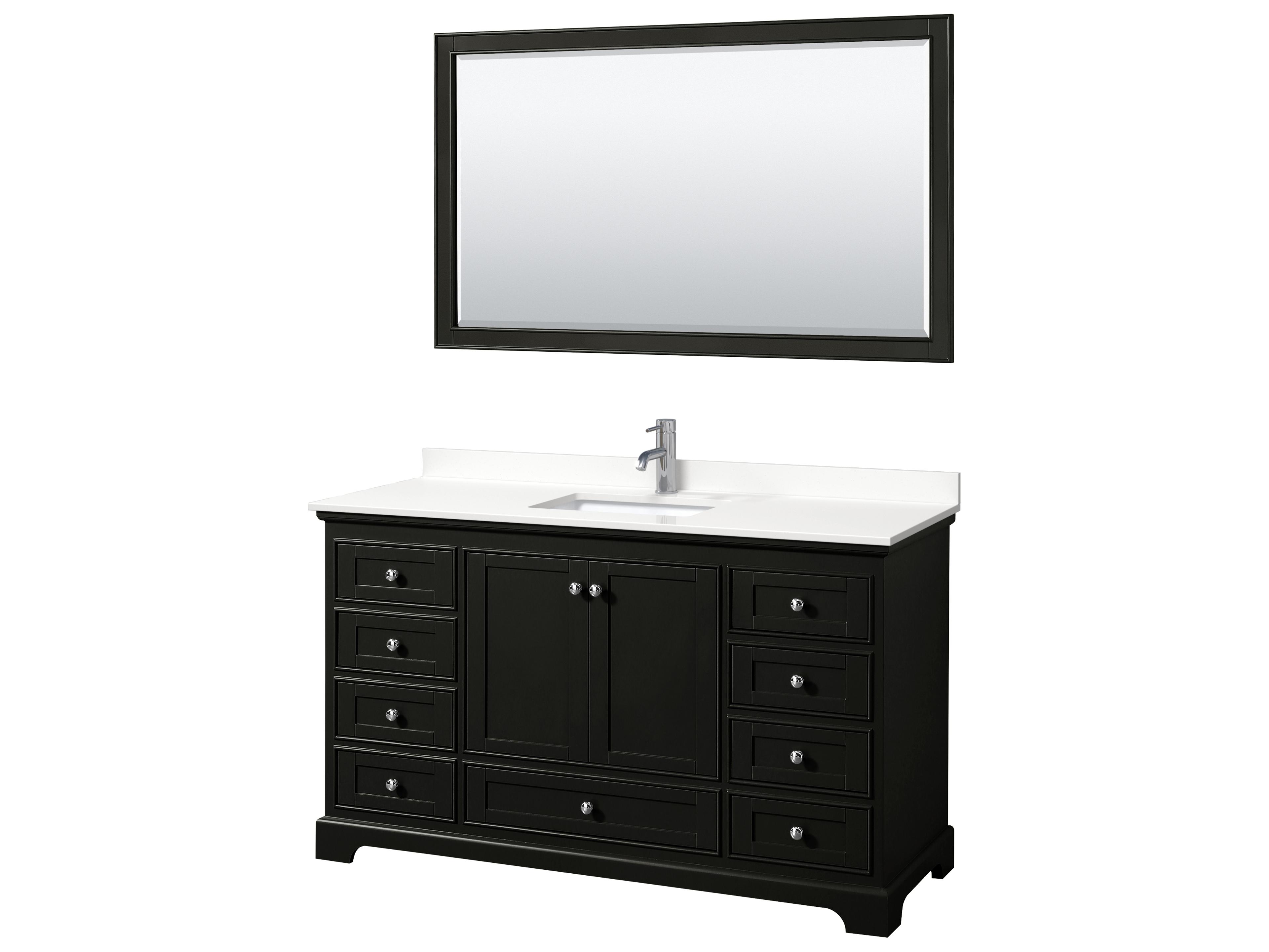 Wyndham Collection Deborah 60" Dark Espresso Vanity with 58" Mirror