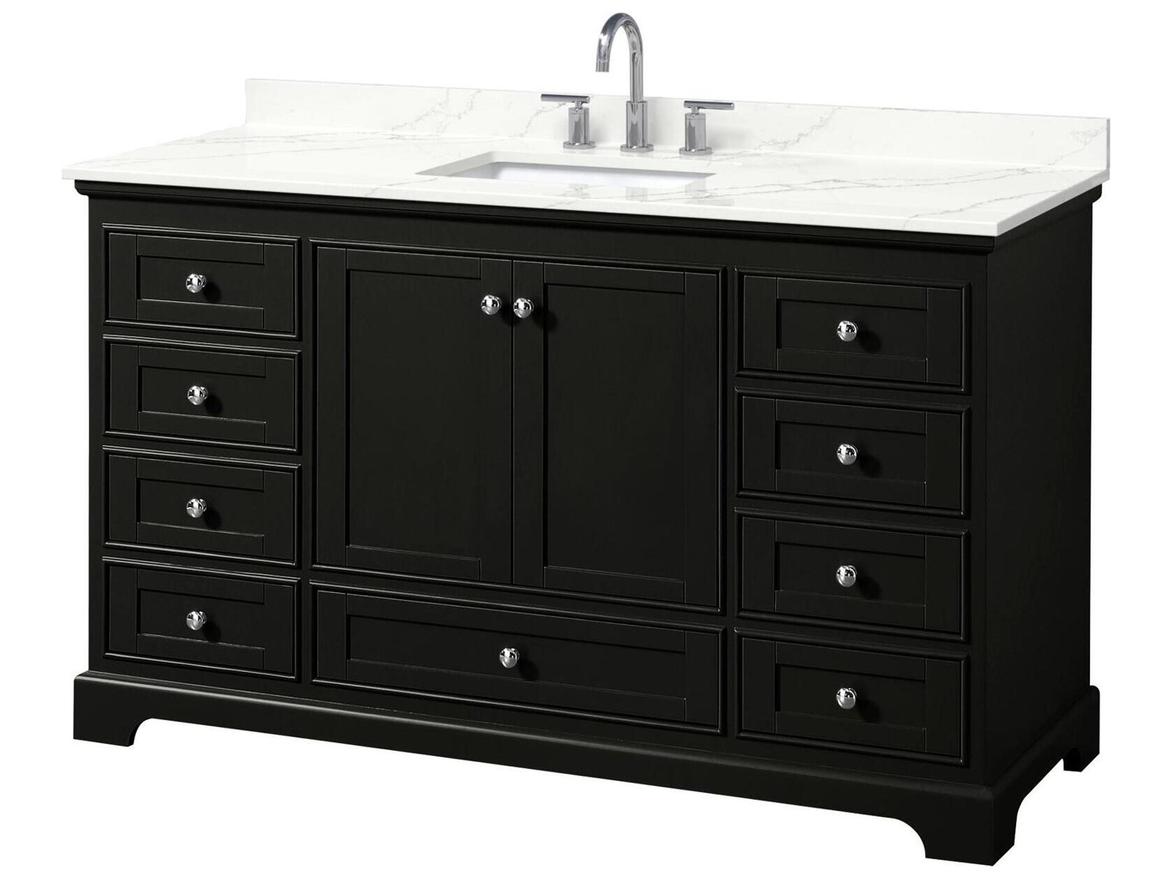 Wyndham Collection Deborah 60" Dark Espresso Vanity