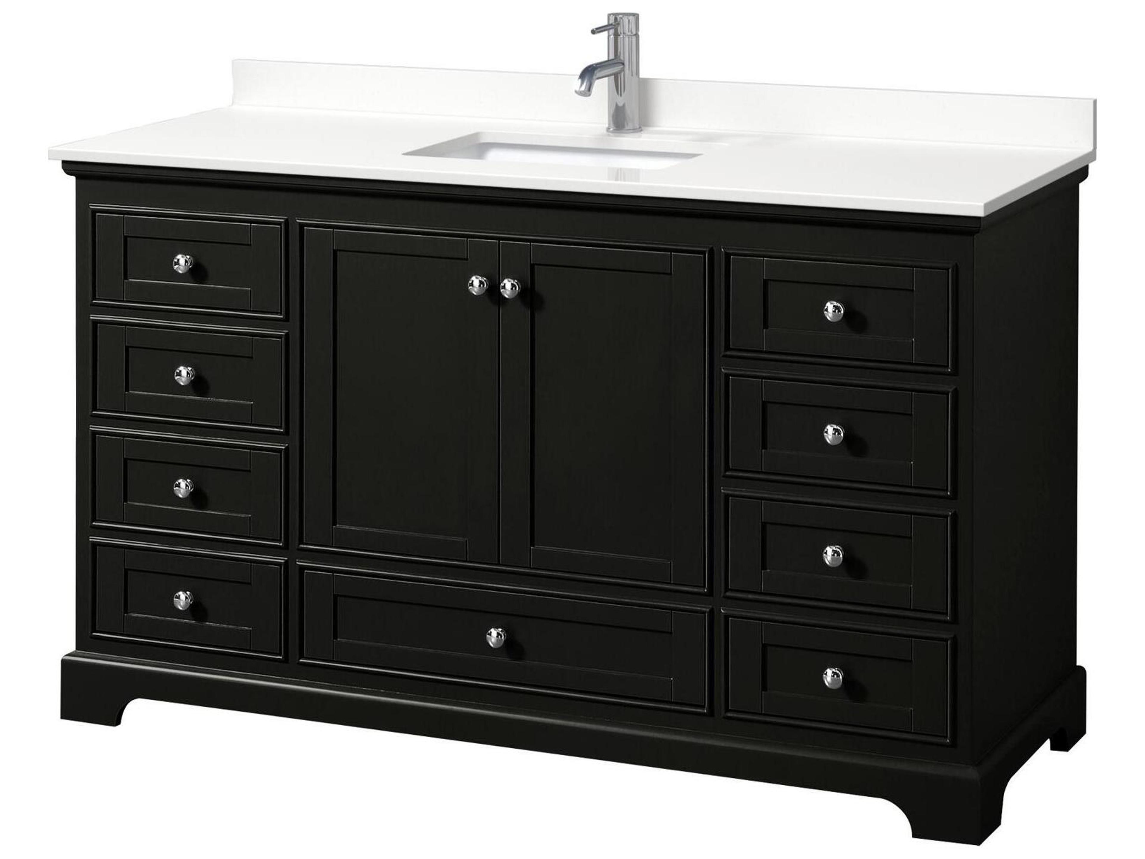 Wyndham Collection Deborah 60" Dark Espresso Vanity