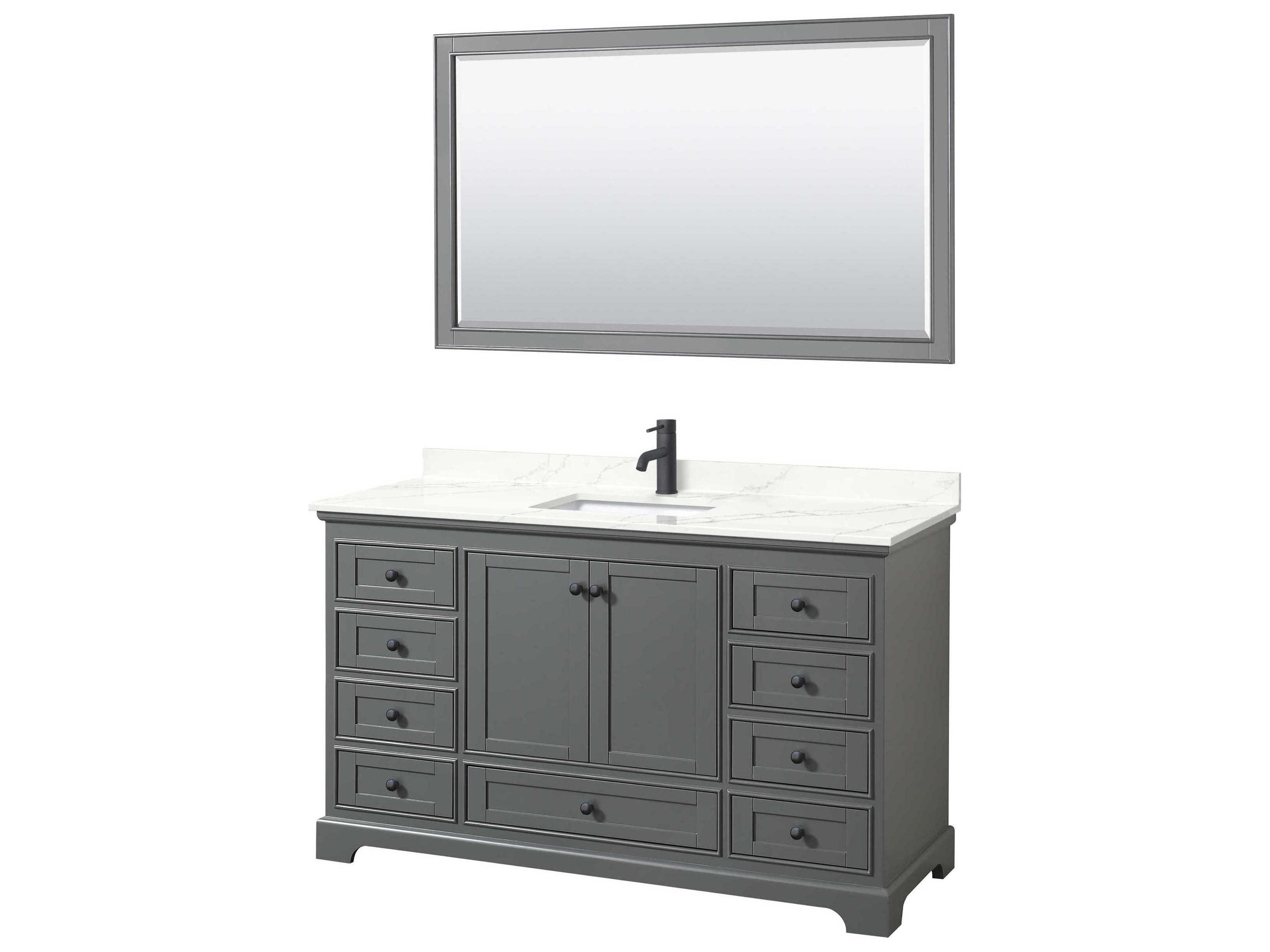 Deborah 60" Dark Gray Vanity with 58" Mirror