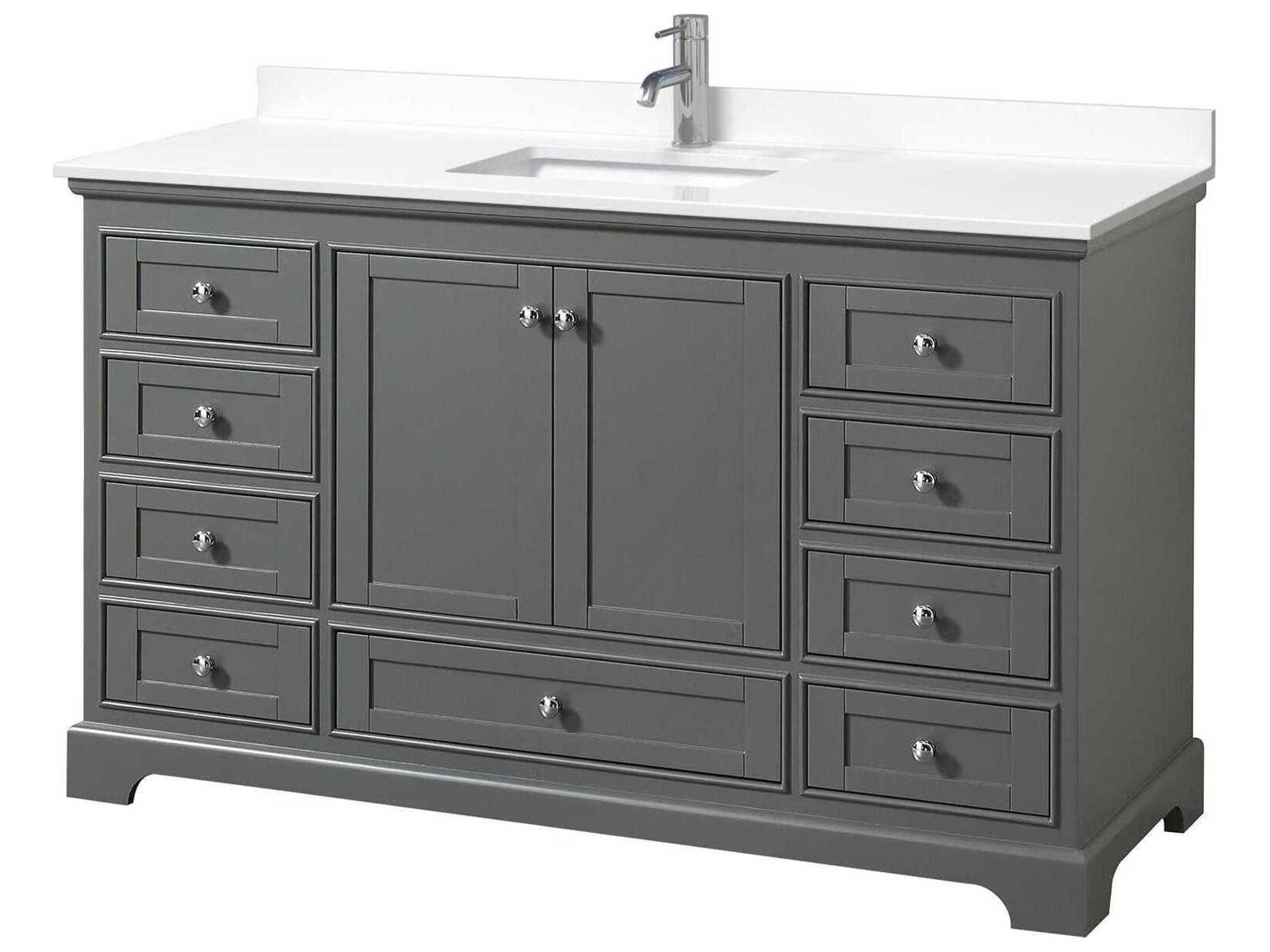 Wyndham Collection Deborah 60" Dark Gray Vanity