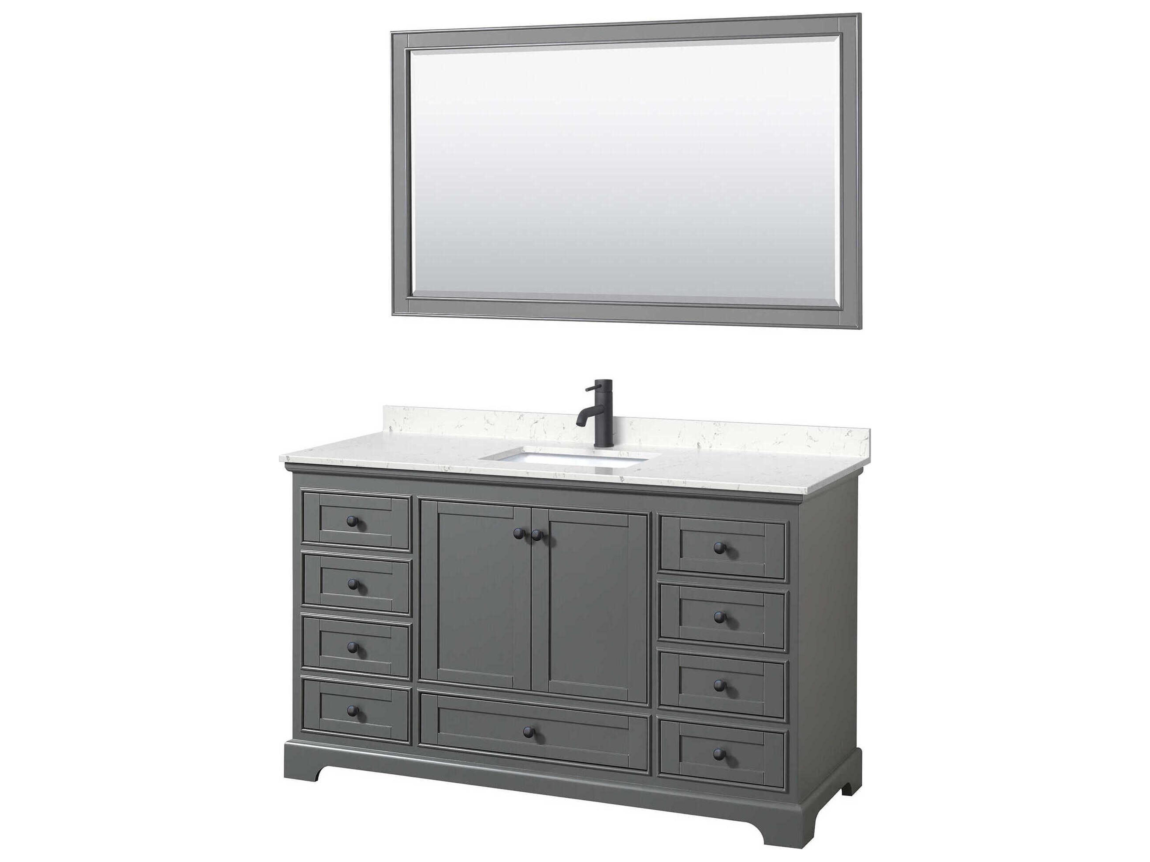 Deborah 60" Dark Gray Vanity with 58" Mirror