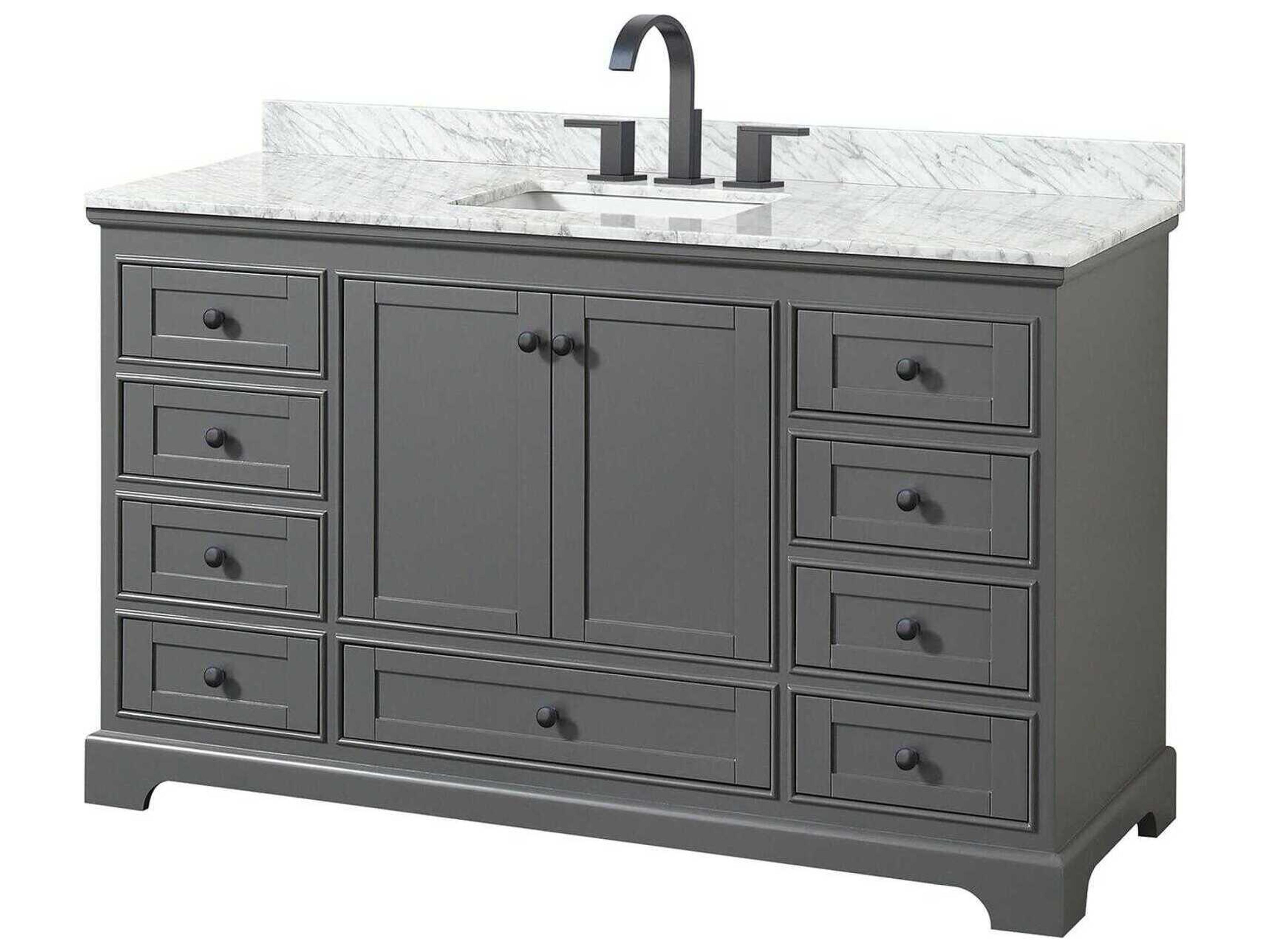 Wyndham Collection Deborah 60" Dark Gray Vanity