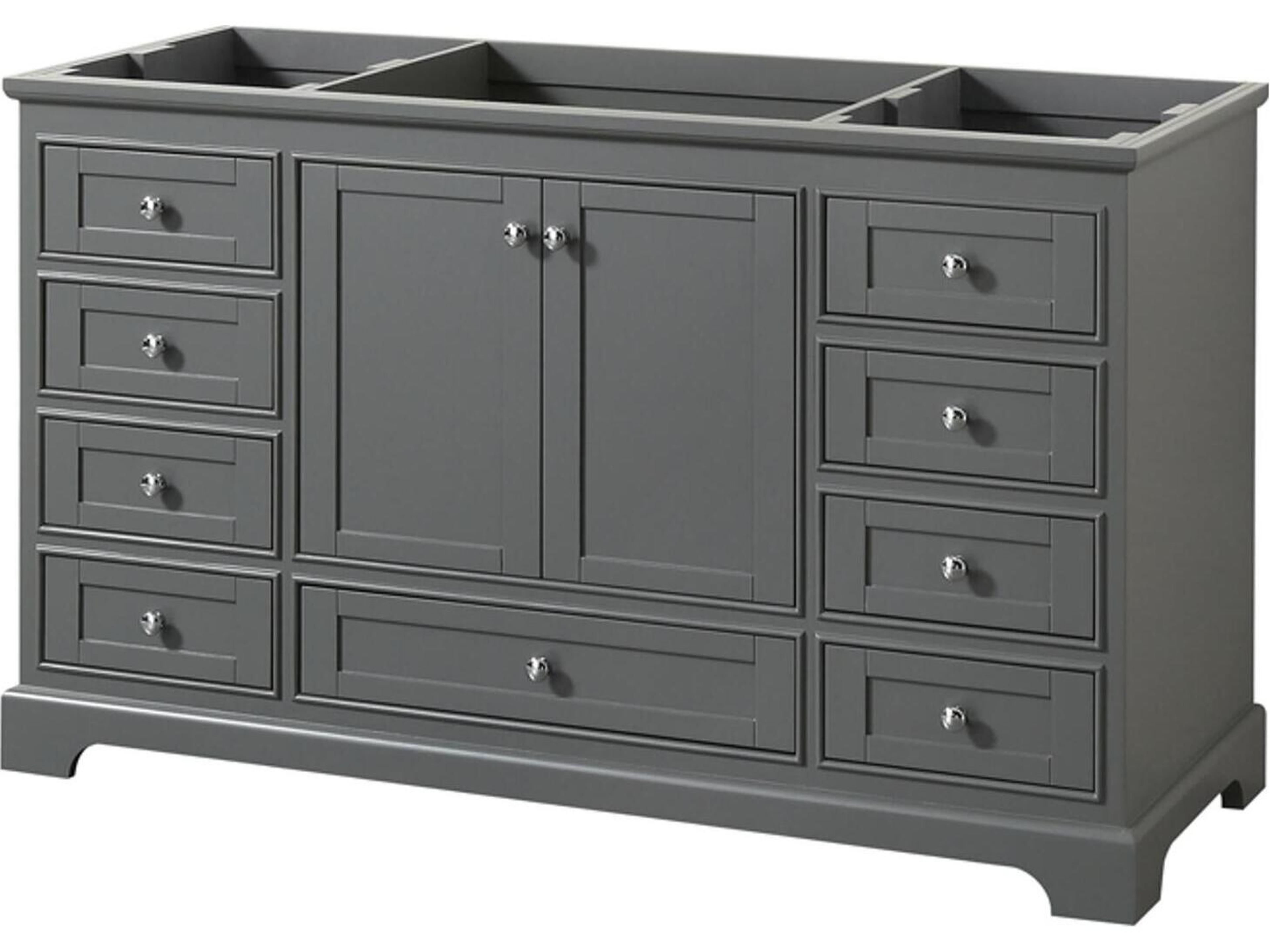 Wyndham Collection Deborah 59" Dark Gray Vanity