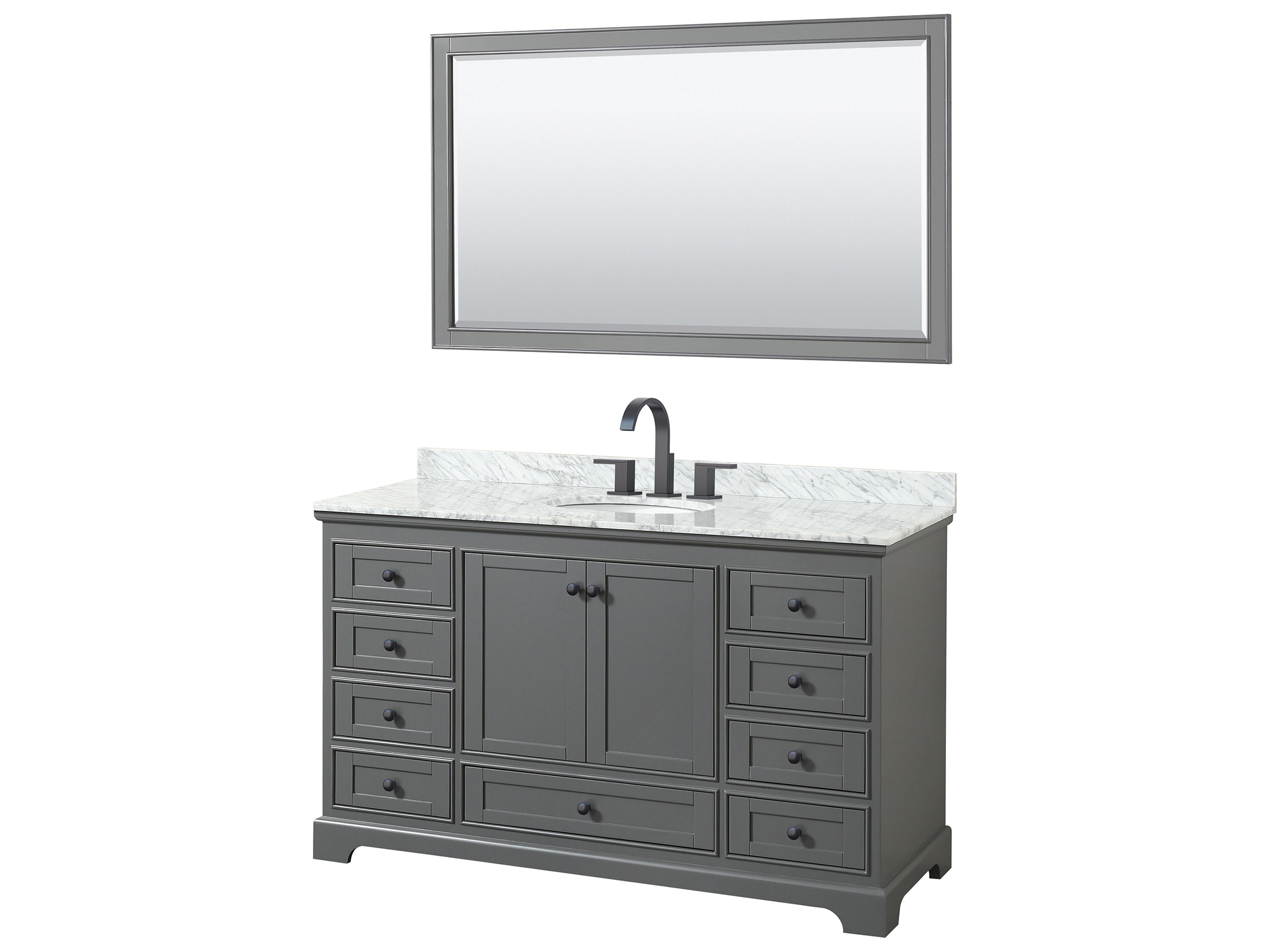 Deborah 60" Dark Gray Vanity with 58" Mirror