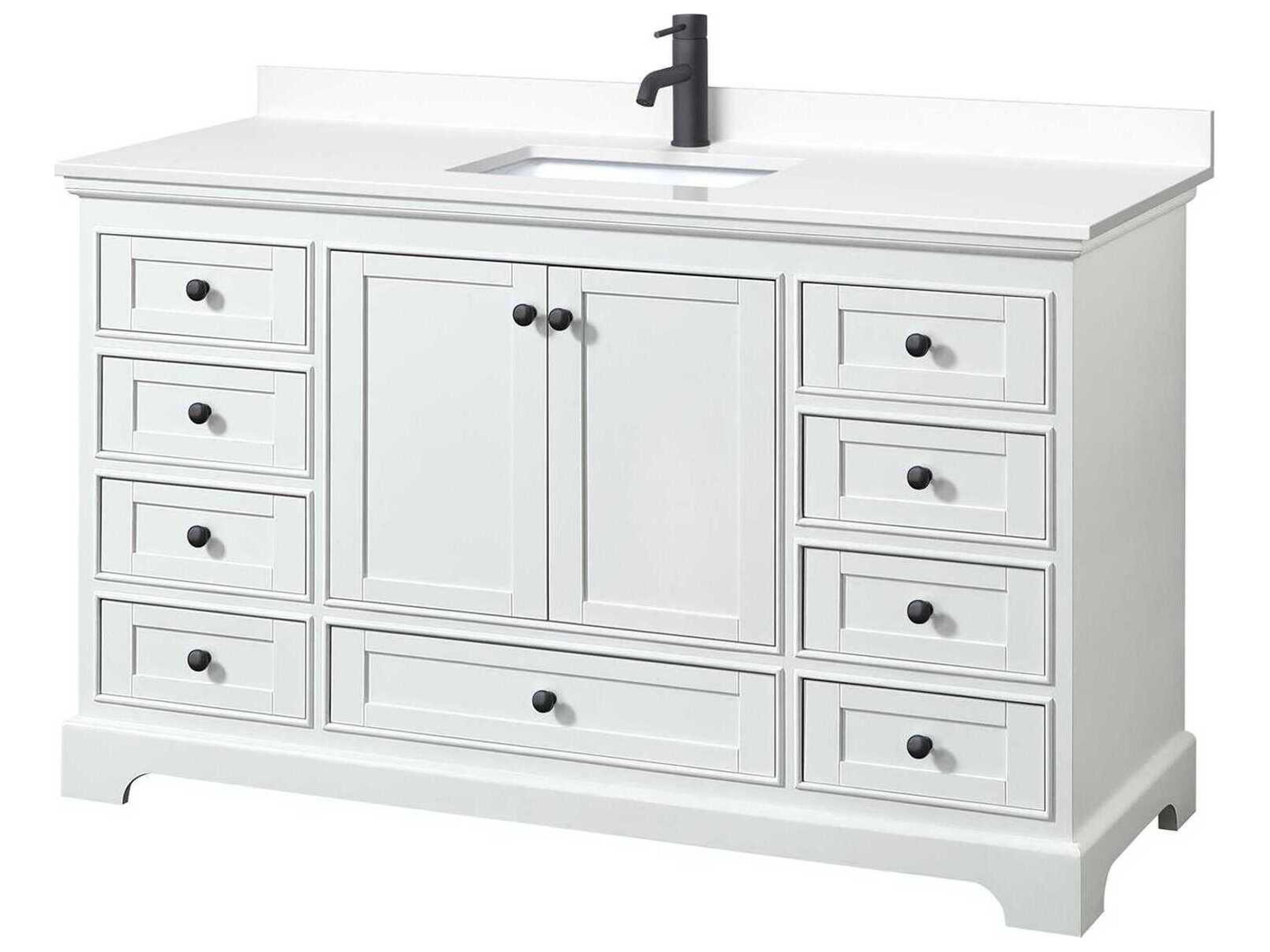Wyndham Collection Deborah 60" White Vanity