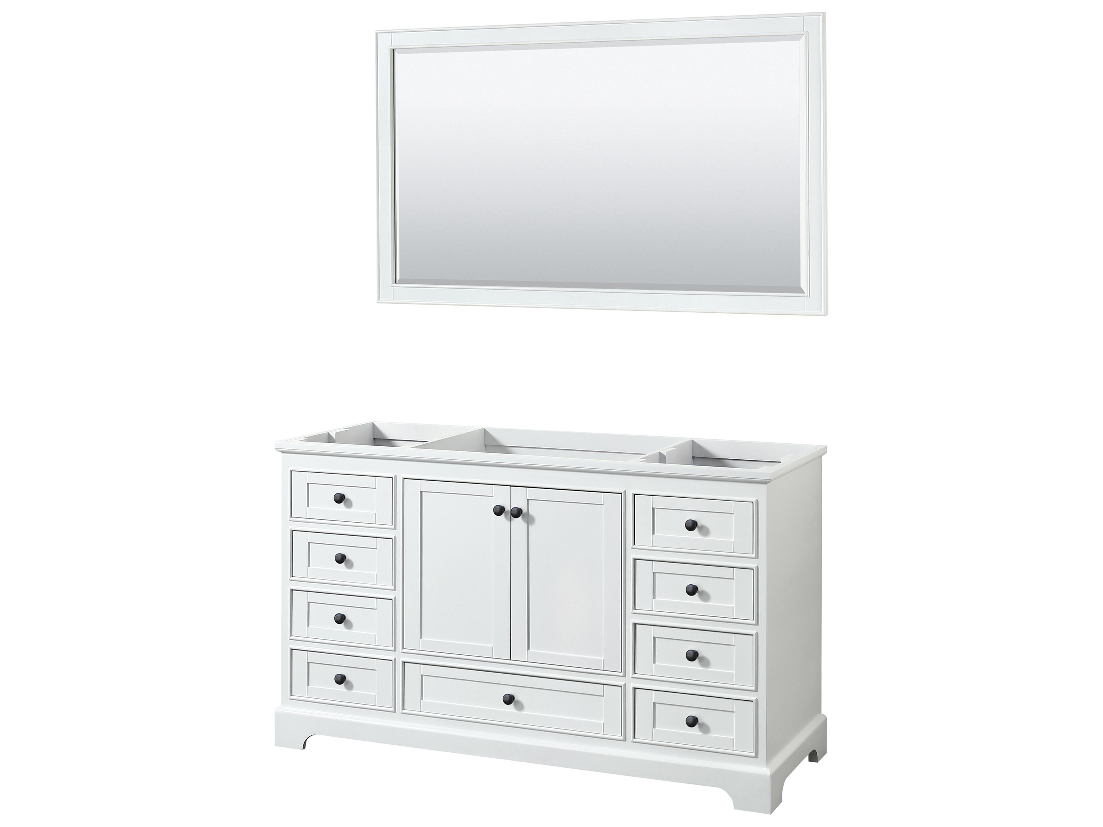 Deborah 59" White Vanity with 58" Mirror
