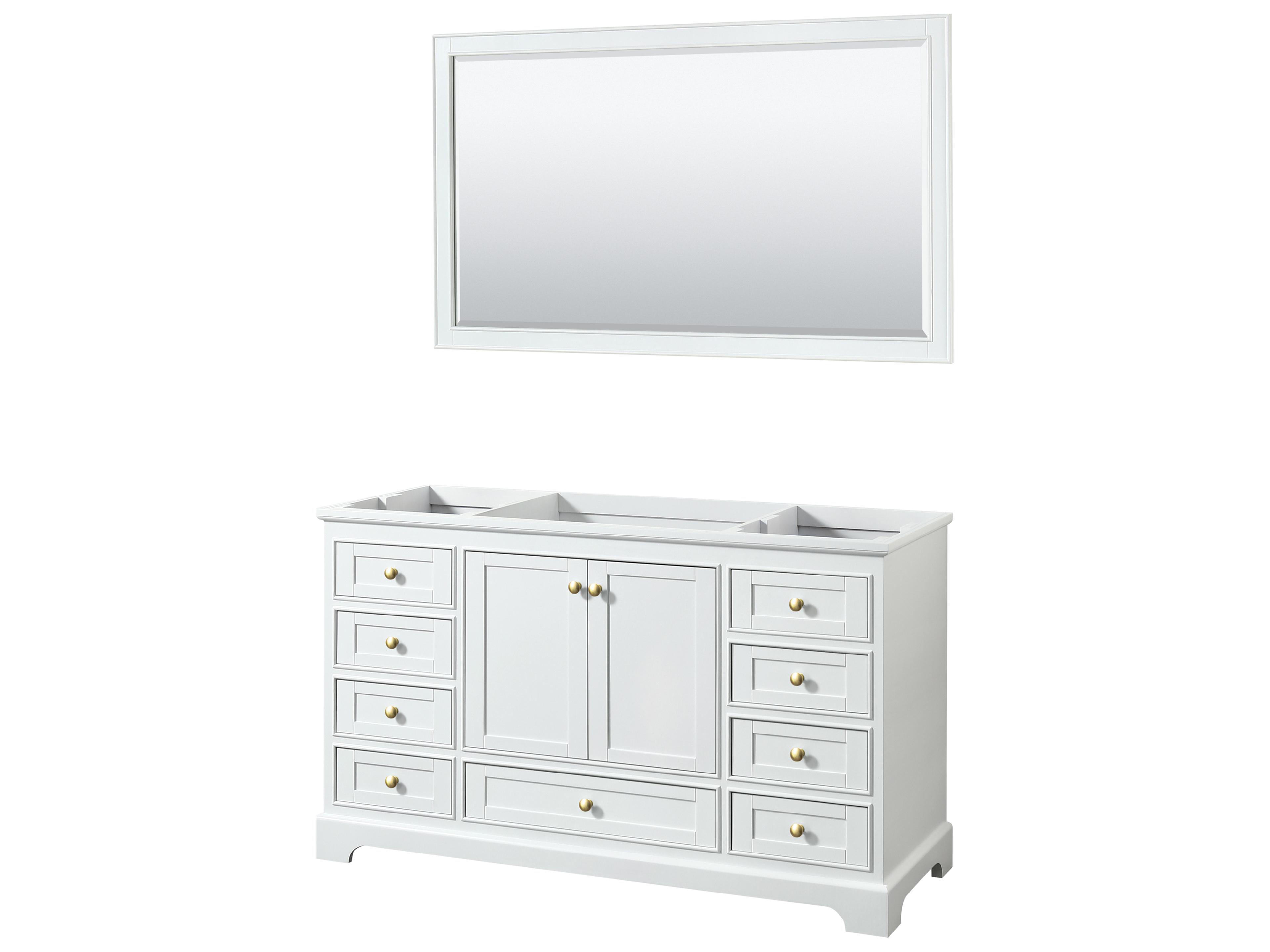 Wyndham Collection Deborah 59" White Vanity with 58" Mirror