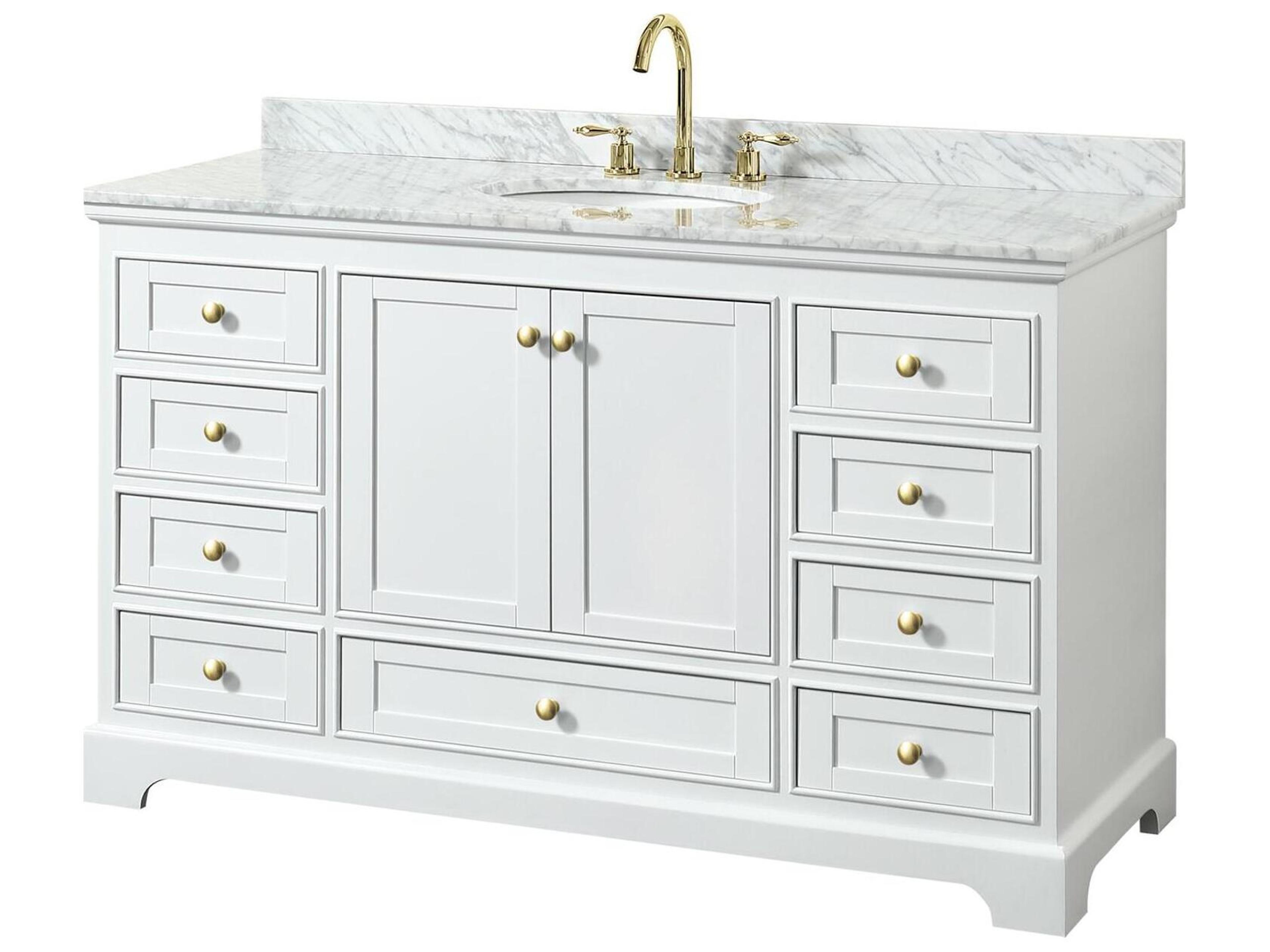 Wyndham Collection Deborah 60" White Vanity