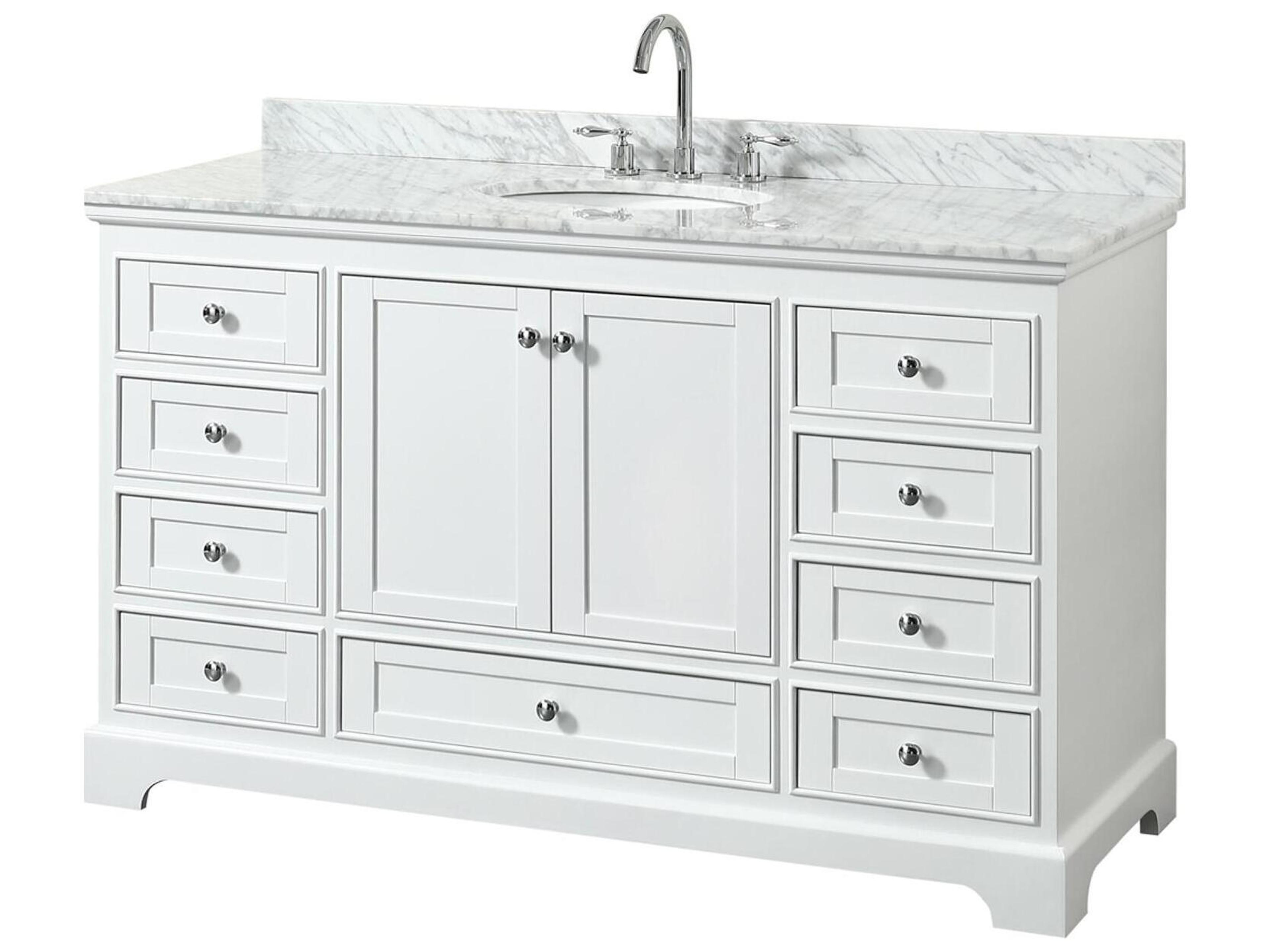 Wyndham Collection Deborah 60" White Vanity