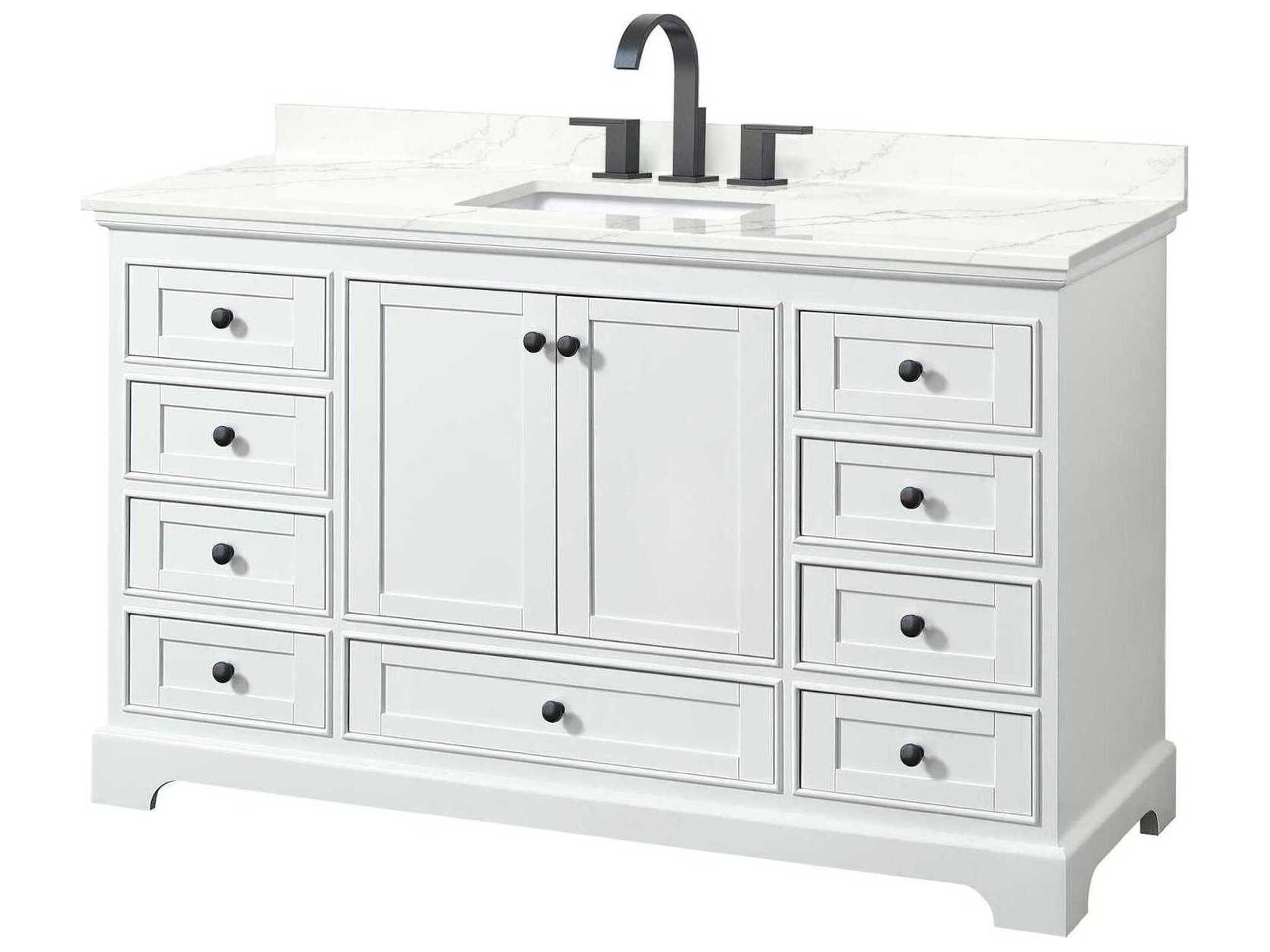 Wyndham Collection Deborah 60" White Vanity