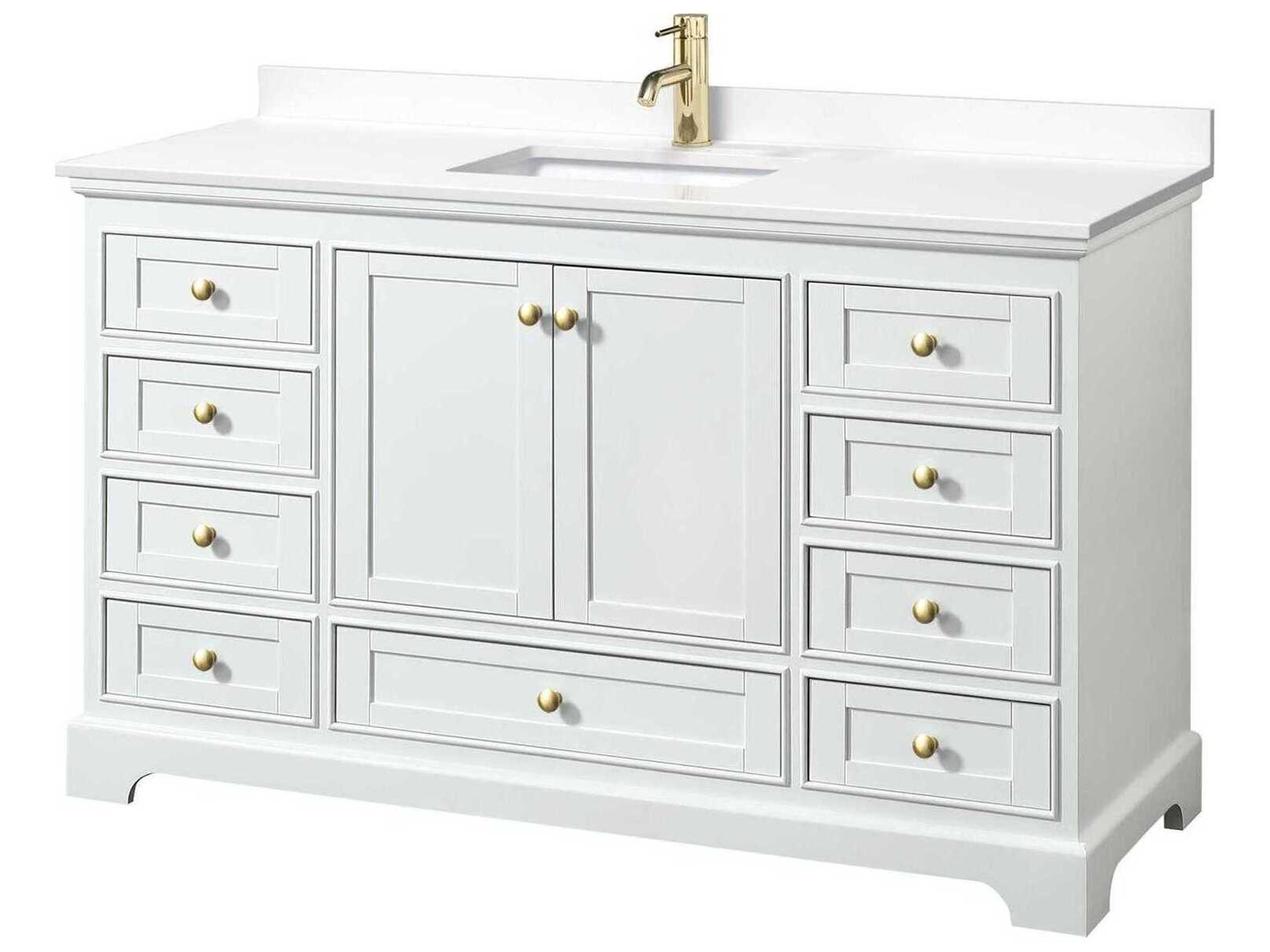 Wyndham Collection Deborah 60" White Vanity