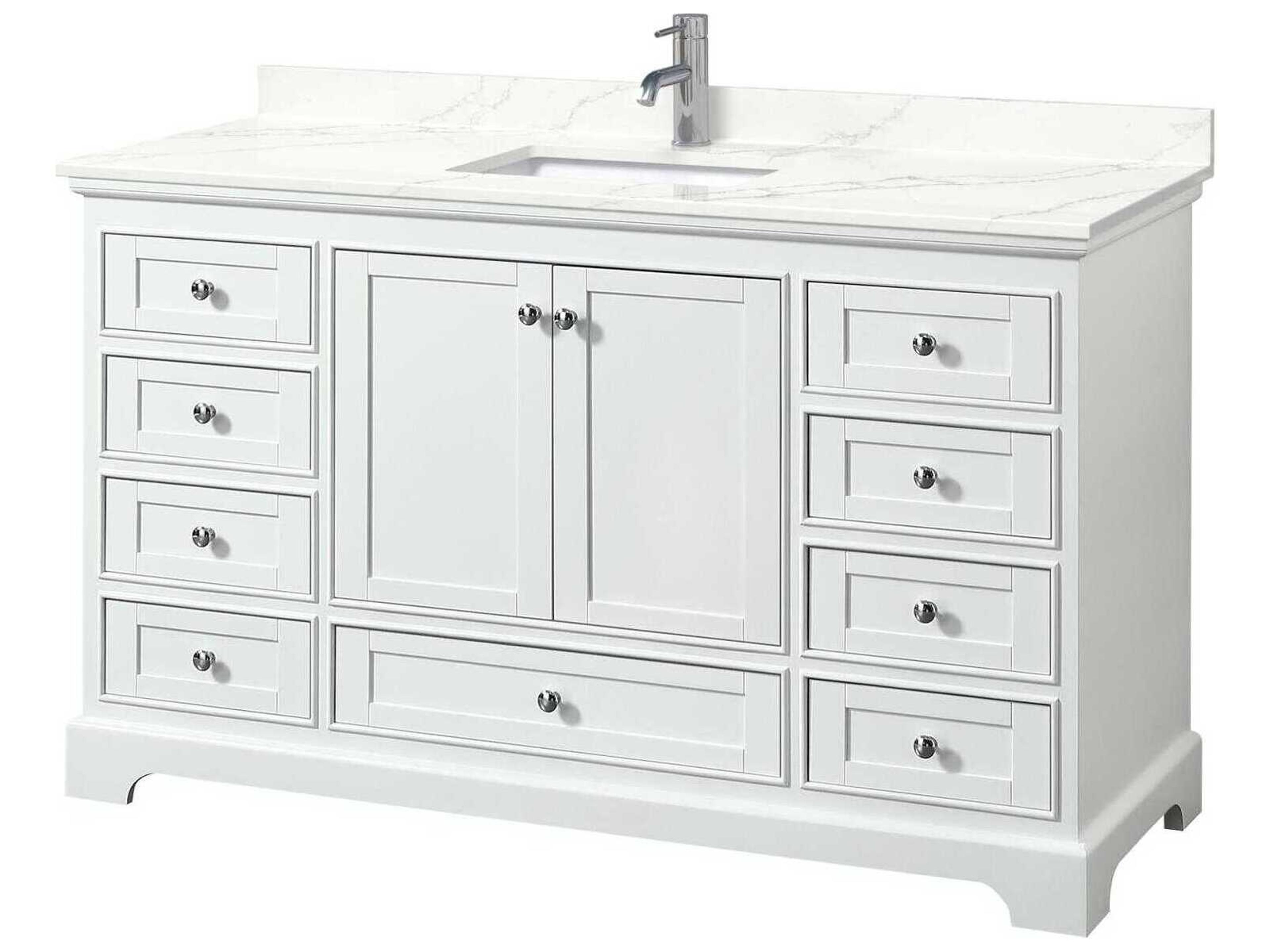 Wyndham Collection Deborah 60" White Vanity